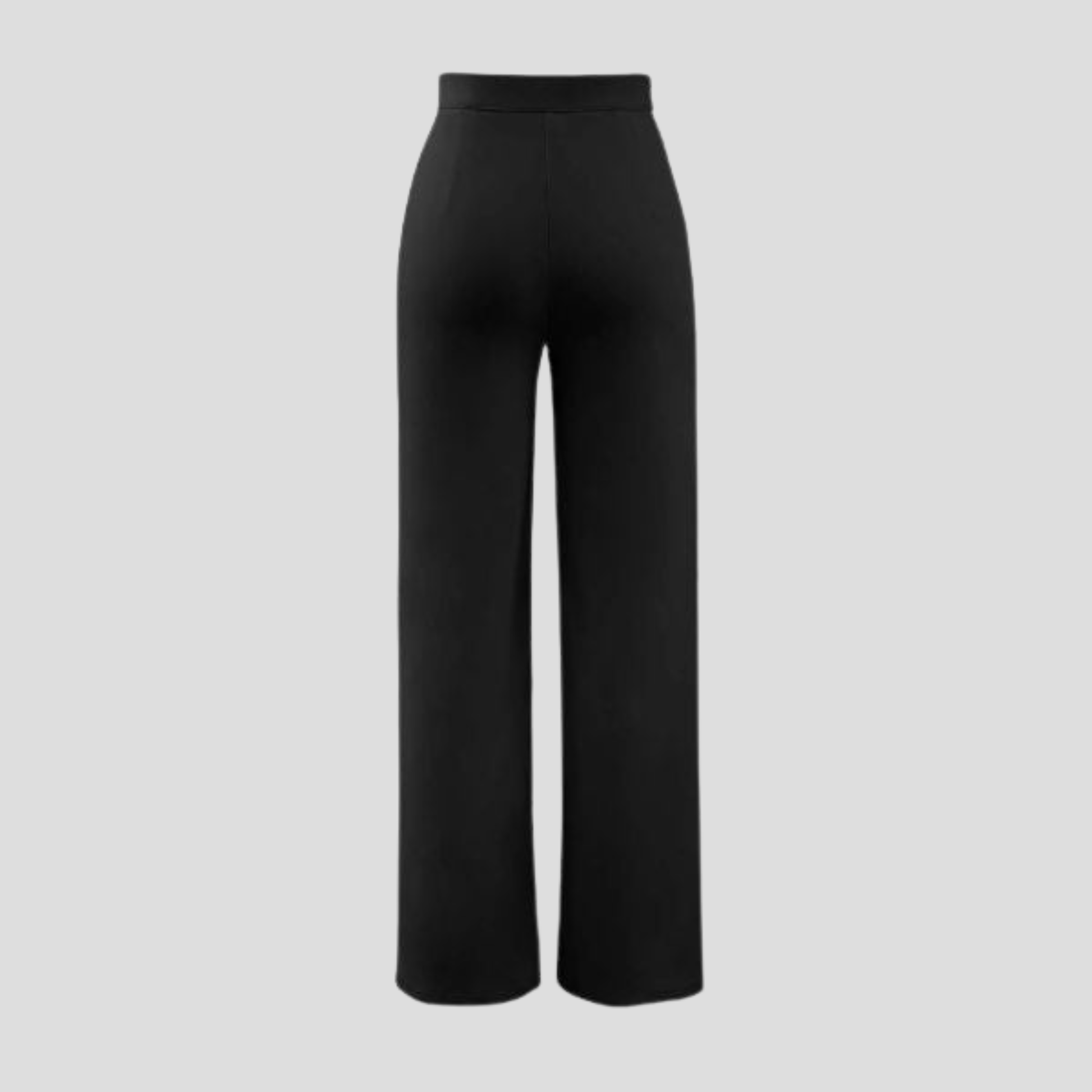 High-waist straight-leg women's trousers in beige, black, and brown for formal wear