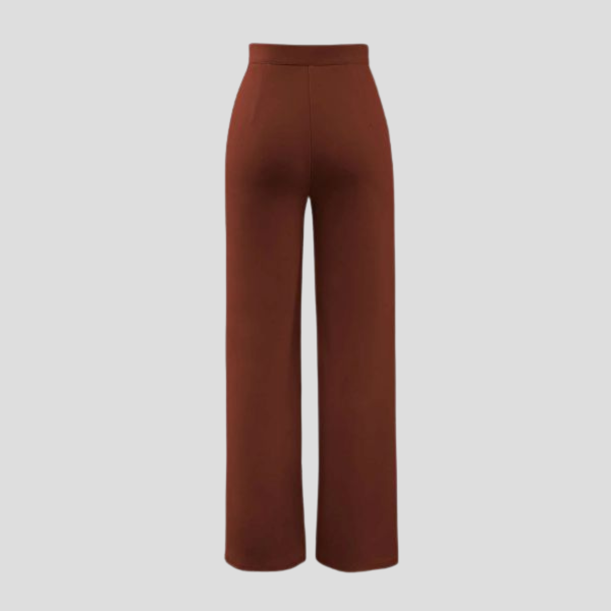 High-waist straight-leg women's trousers in beige, black, and brown for formal wear