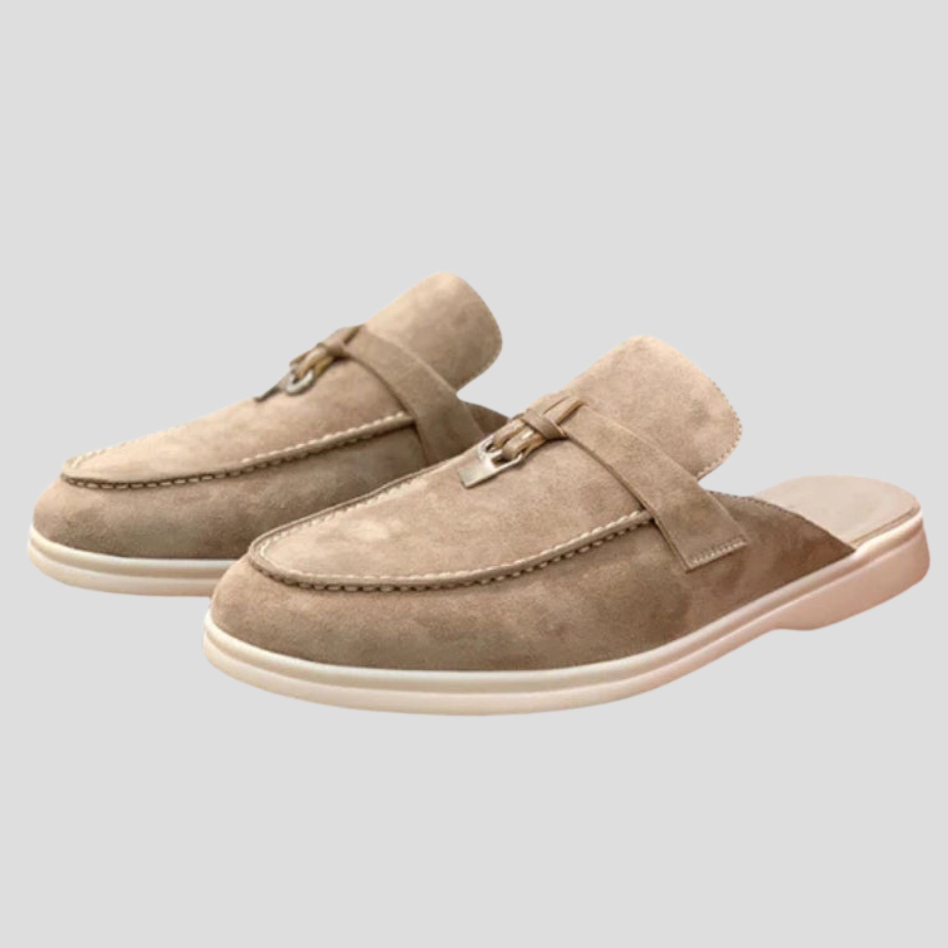 Women's backless loafer mules with tassel detail shown in multiple colors