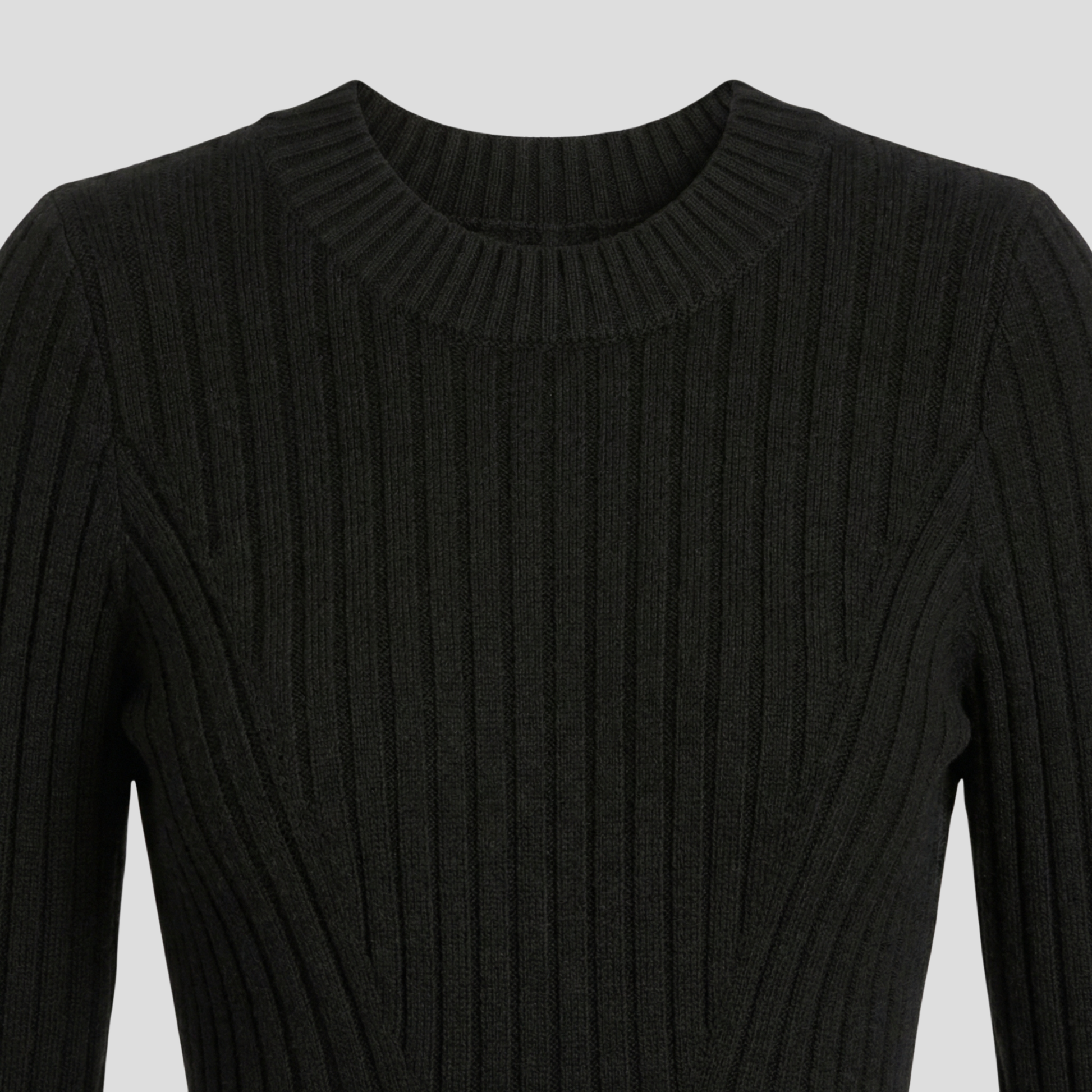 Women's ribbed fit-and-flare mini dress in black and white