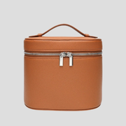 Box-shape women's vanity case with zip closure in assorted colors