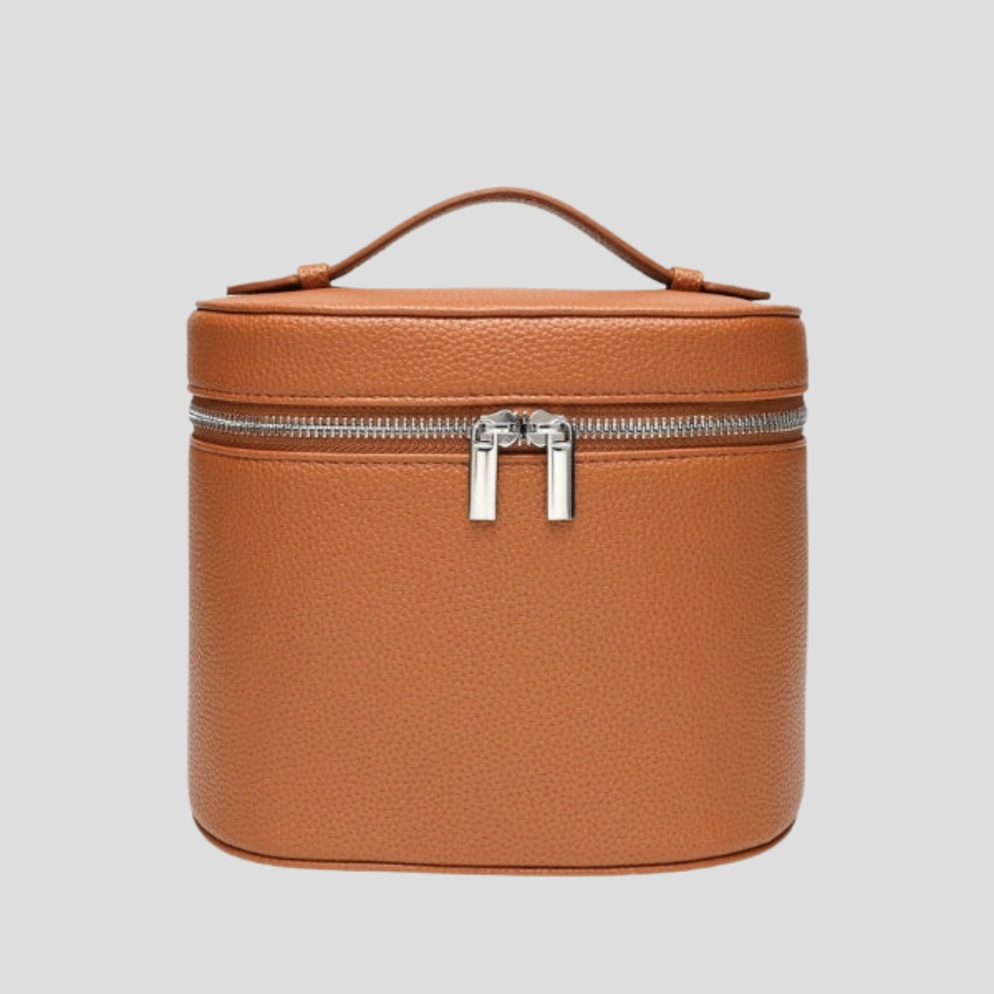 Box-shape women's vanity case with zip closure in assorted colors