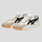 Women's low-profile sneakers with contrast panel detailing in white colorway
