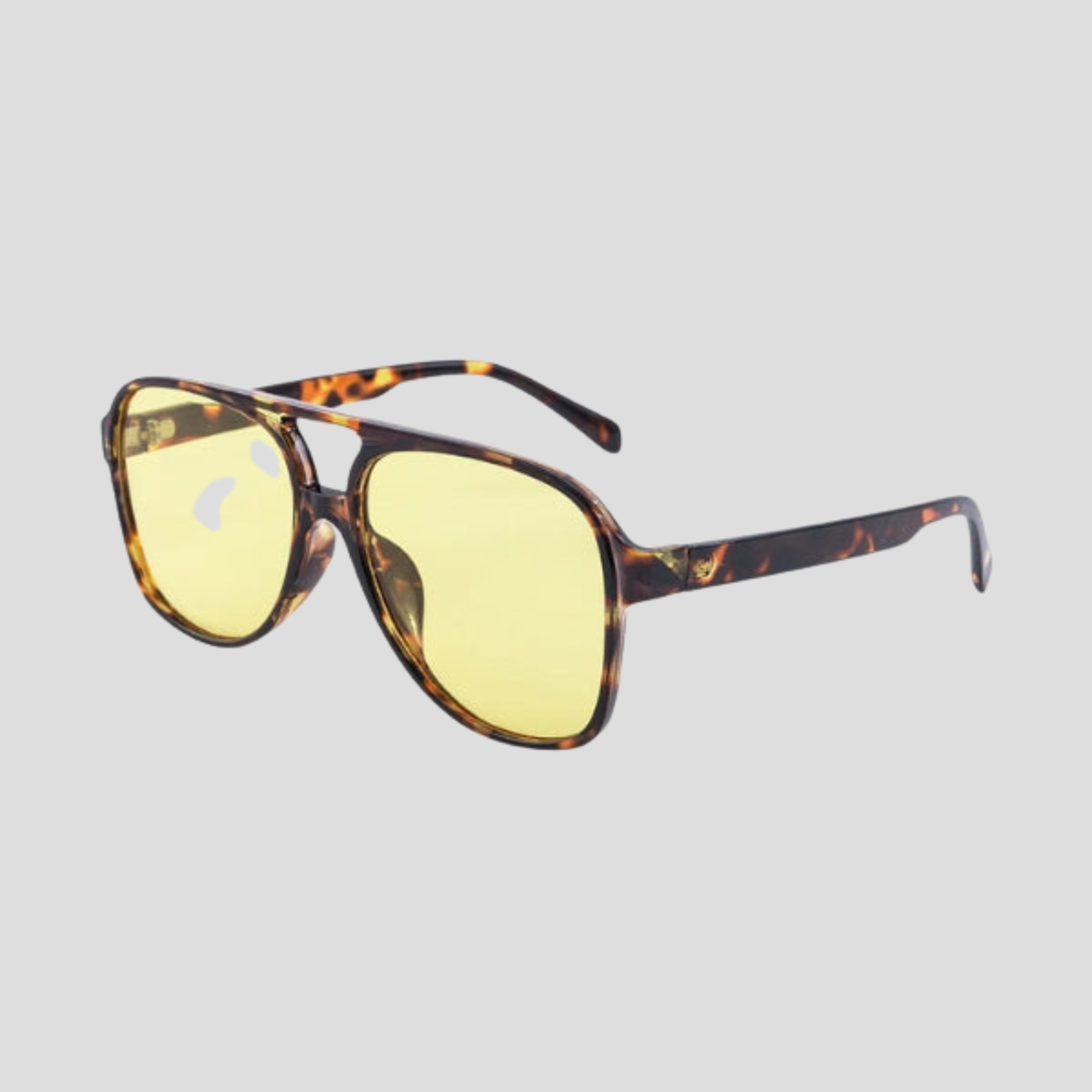 Women's brown square aviator sunglasses with oversized lenses