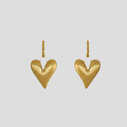 Gold-tone sculpted heart outline earrings for everyday wear