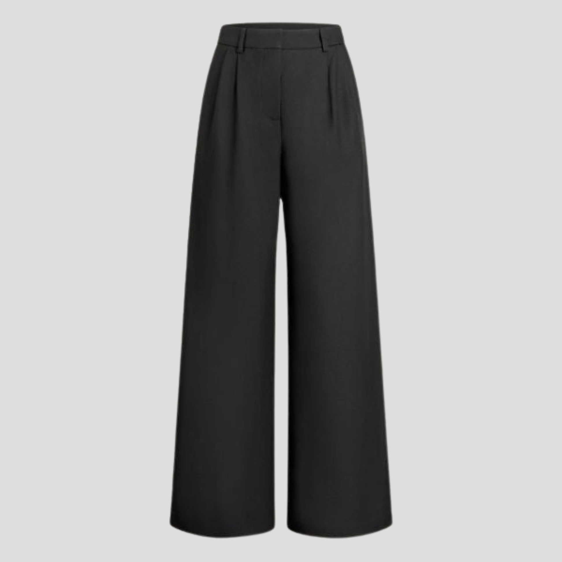 Women's high-waist wide-leg trousers shown in black and white