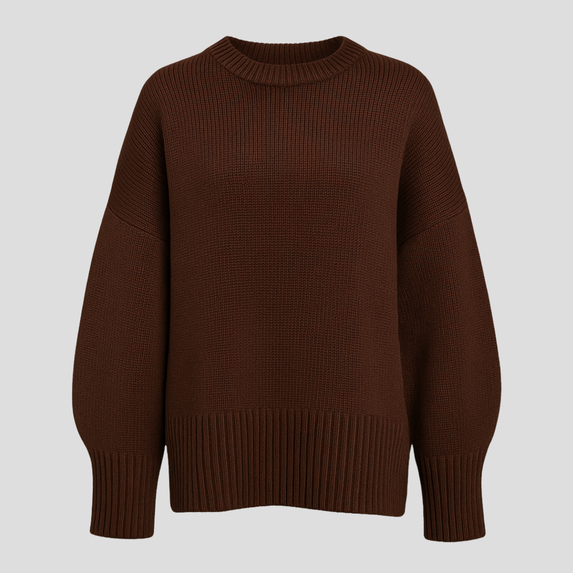 Women's oversized everyday knit sweater shown in a relaxed silhouette