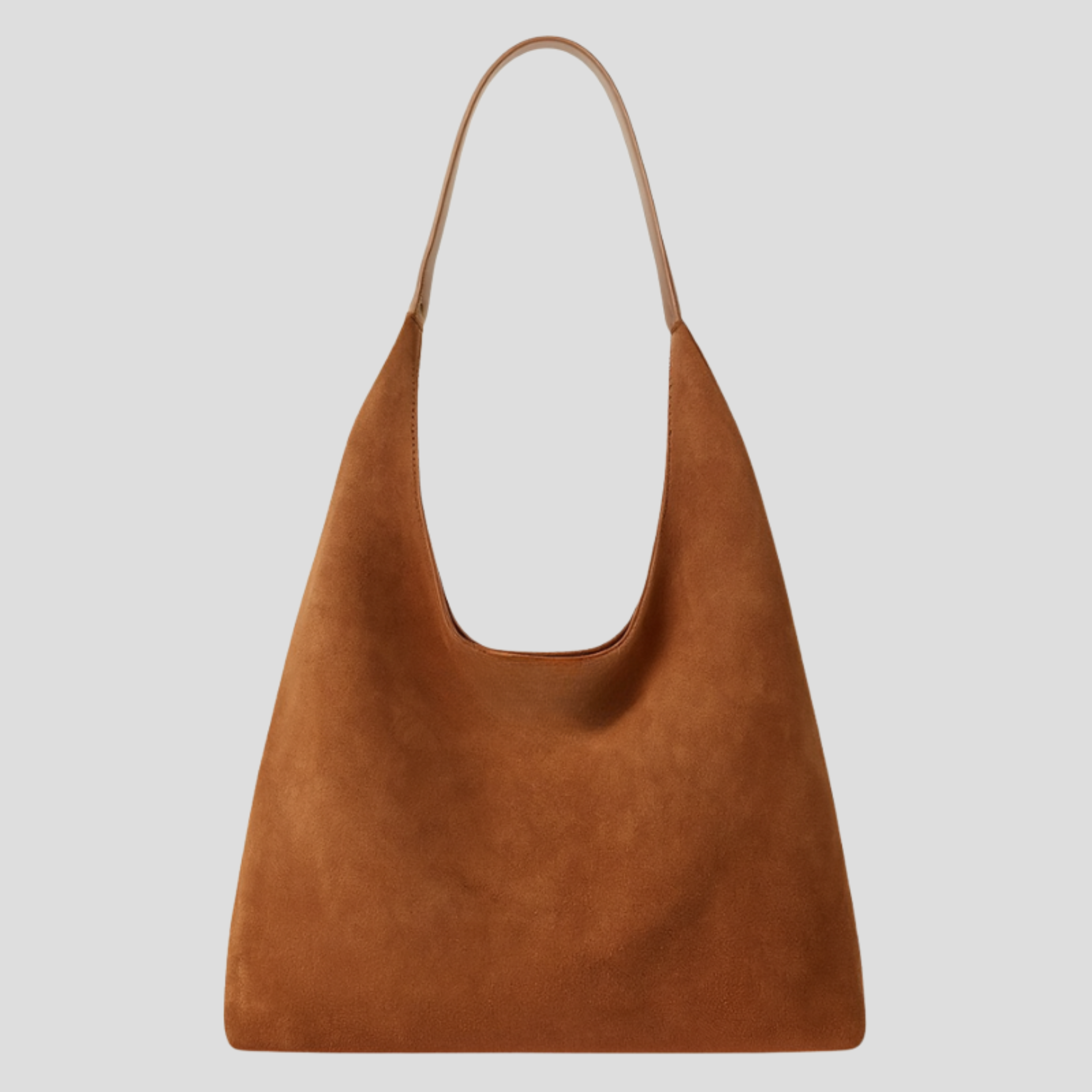 Softly shaped women's shoulder bag with rounded design and clean minimal silhouette