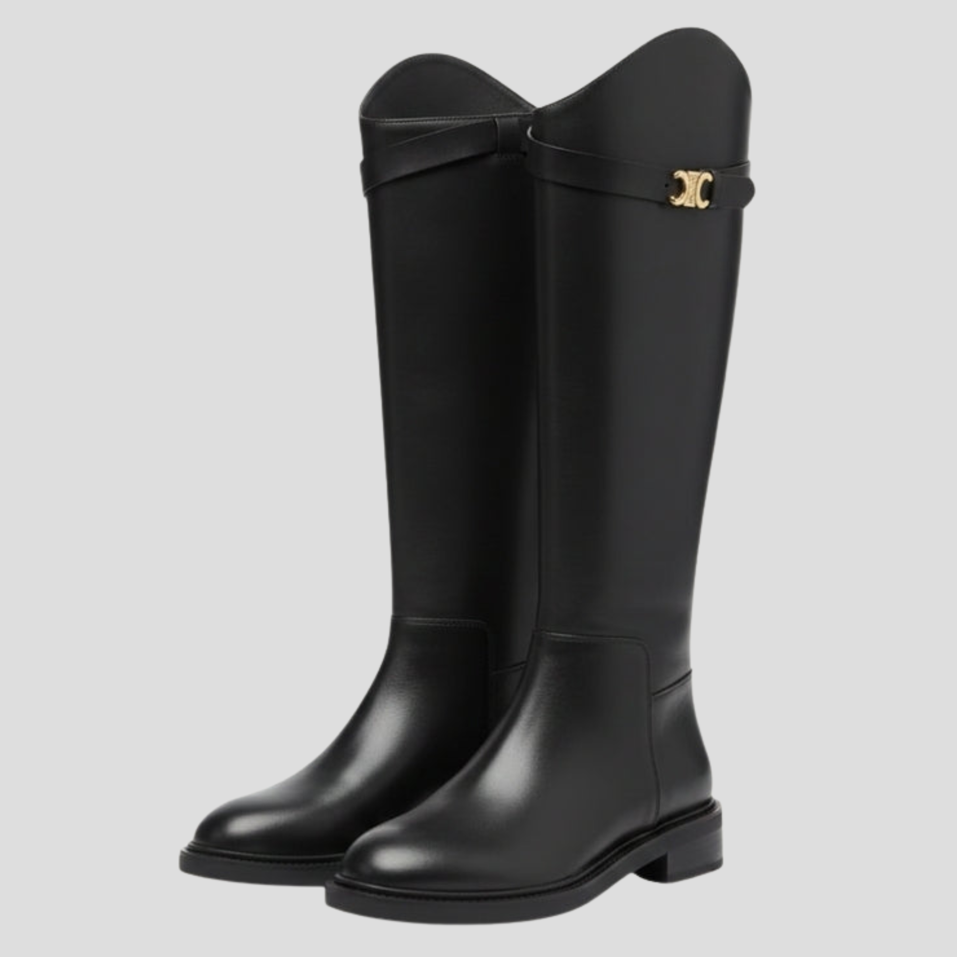 Women's tall structured shaft boots with clean vertical profile in black and brown