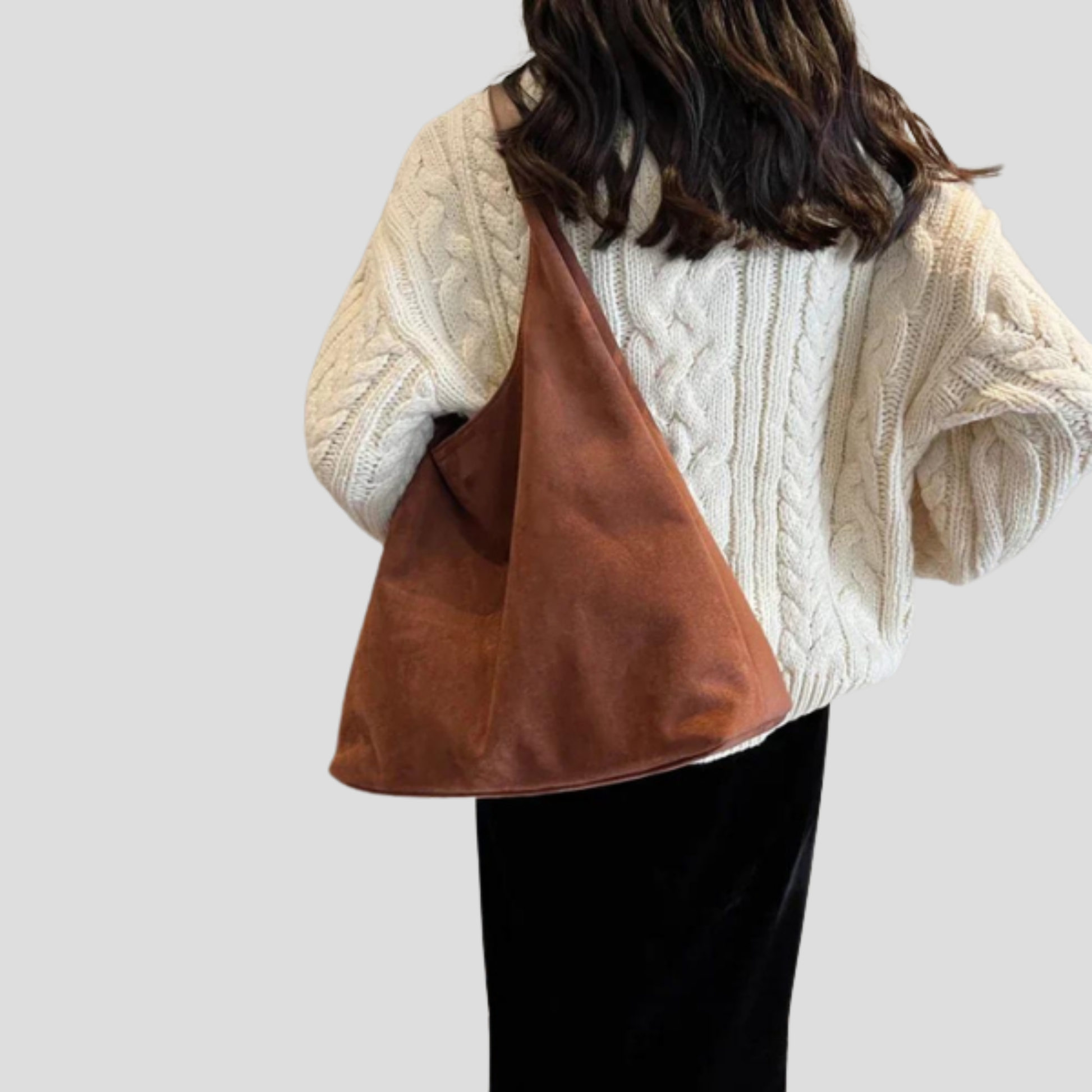 Softly shaped women's shoulder bag with rounded design and clean minimal silhouette