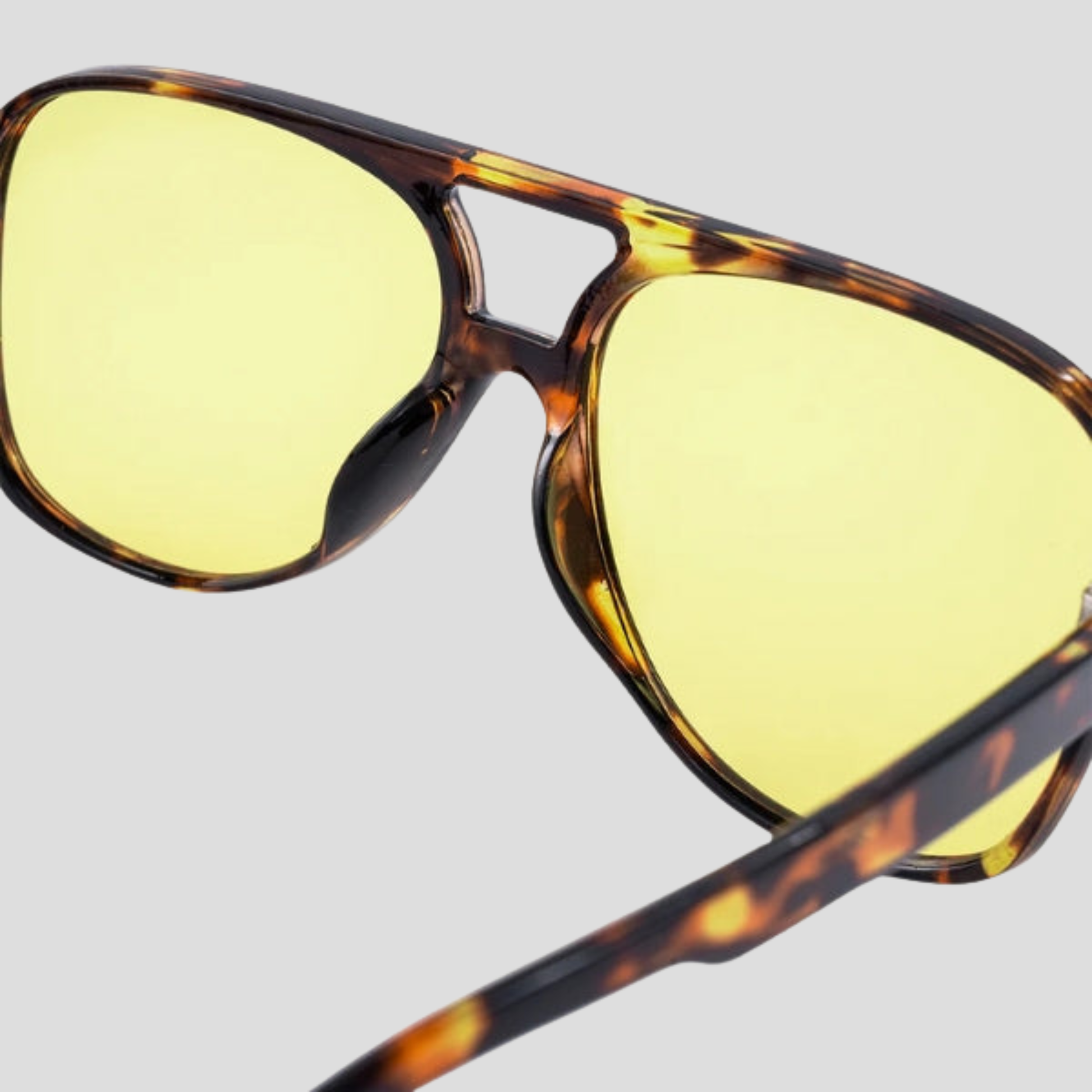 Women's brown square aviator sunglasses with oversized lenses