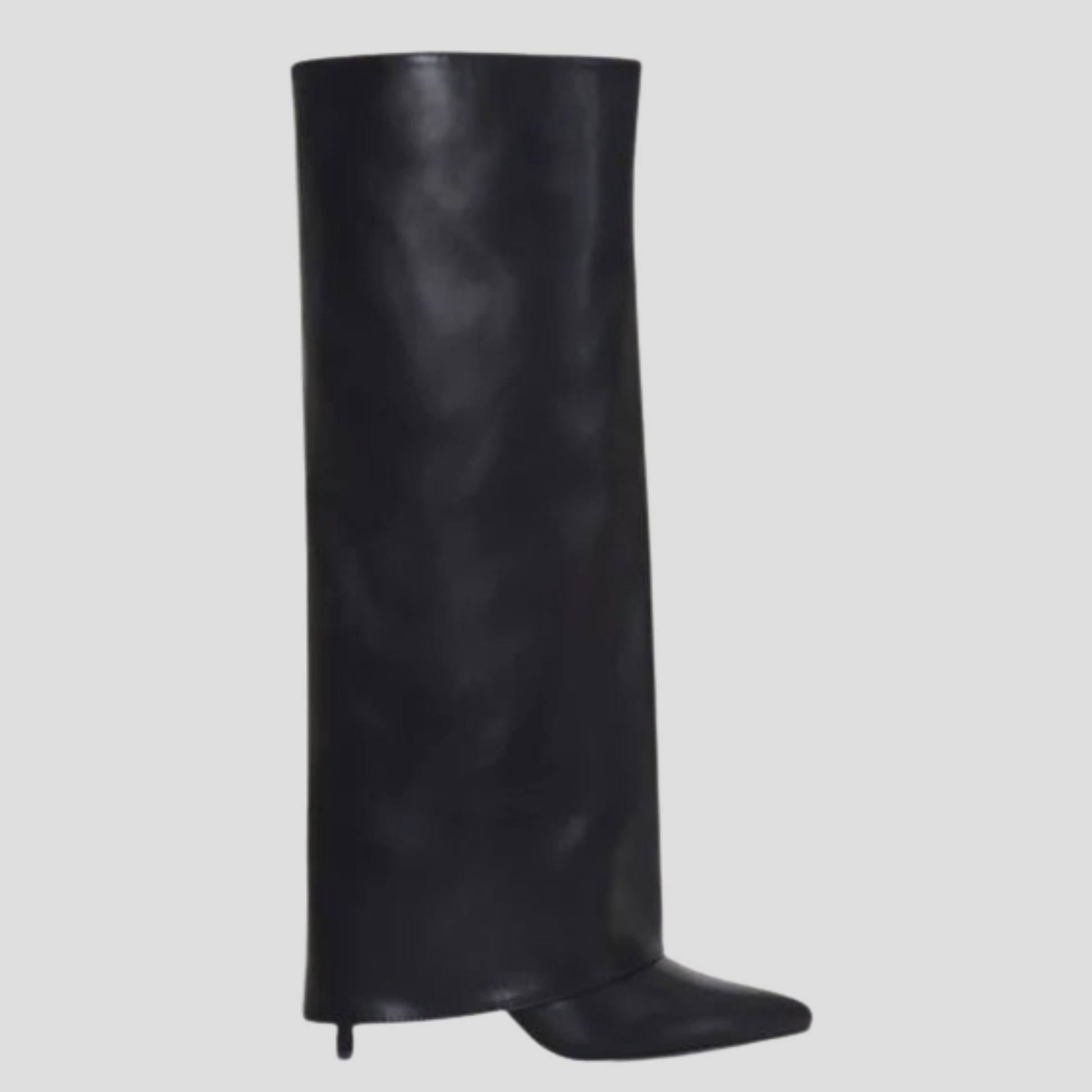 Sculpted knee-high women's boots with pointed toe and slim heel in black and brown
