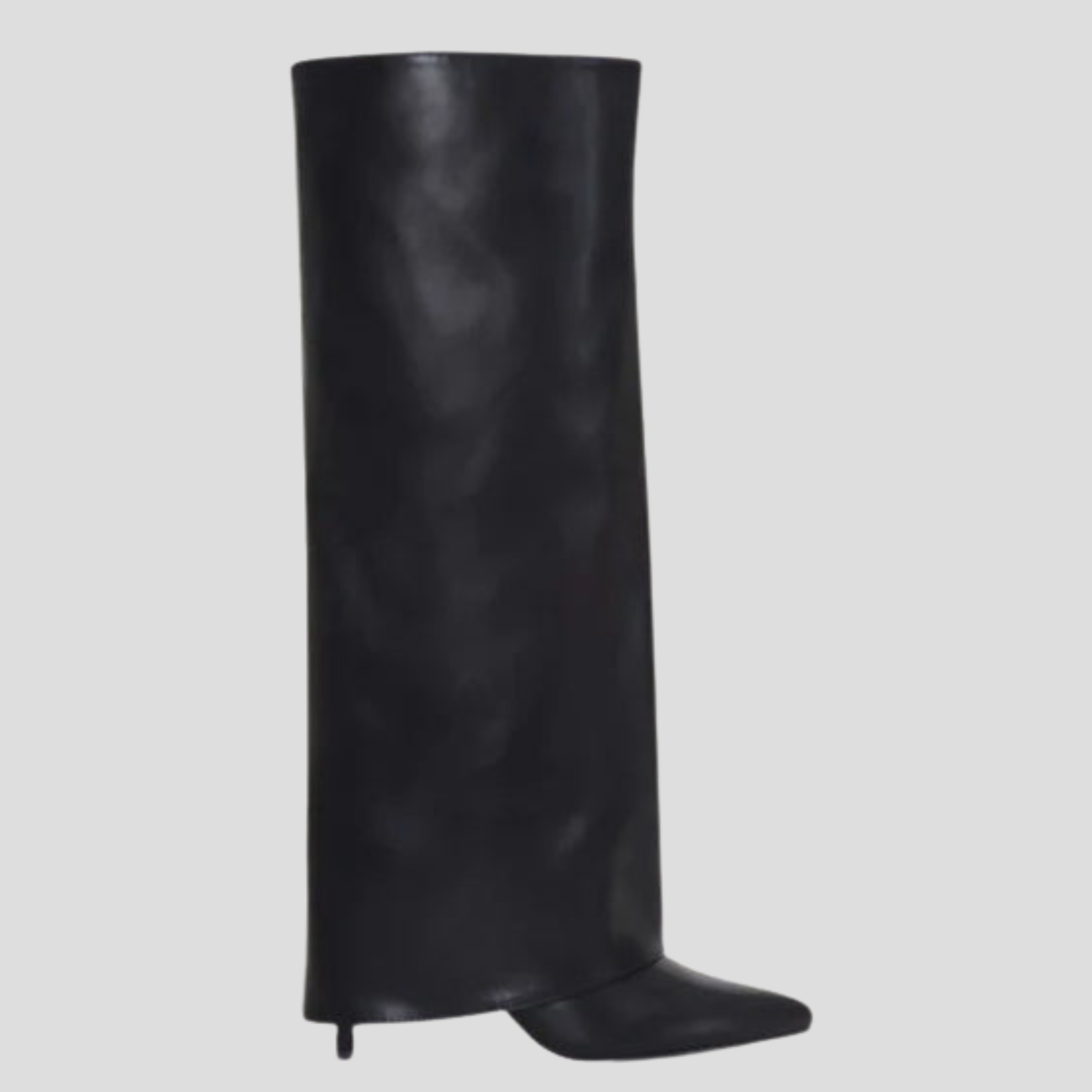 Sculpted knee-high women's boots with pointed toe and slim heel in black and brown