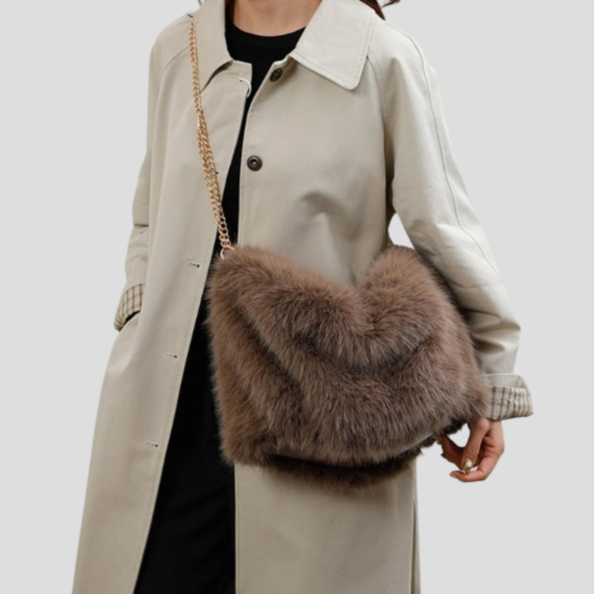 Oversized tote bag with braided handle detail, shown in black, brown, and beige