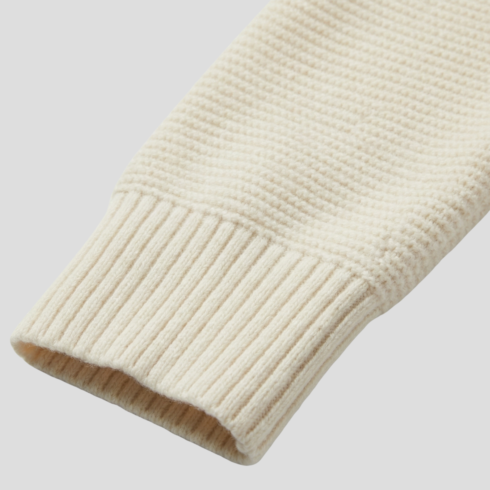 Women's white textured crew neck sweater with a relaxed everyday silhouette