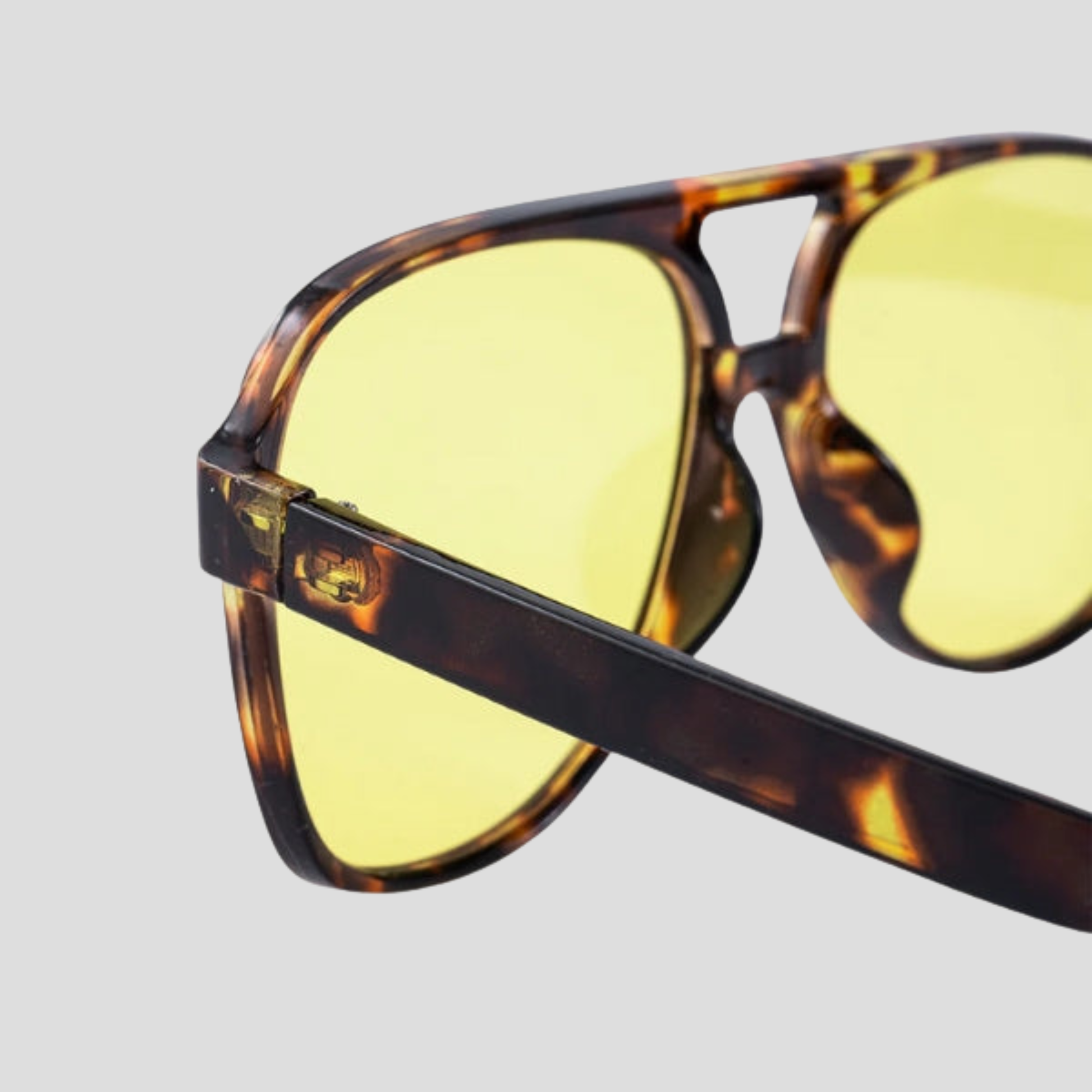 Women's brown square aviator sunglasses with oversized lenses