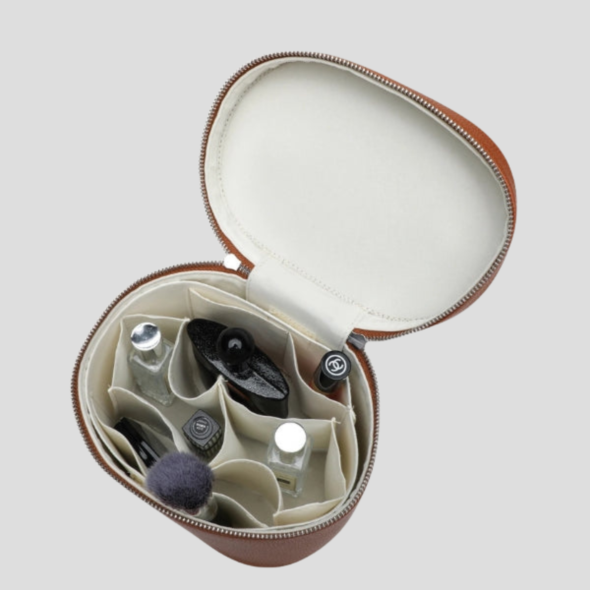 Box-shape women's vanity case with zip closure in assorted colors
