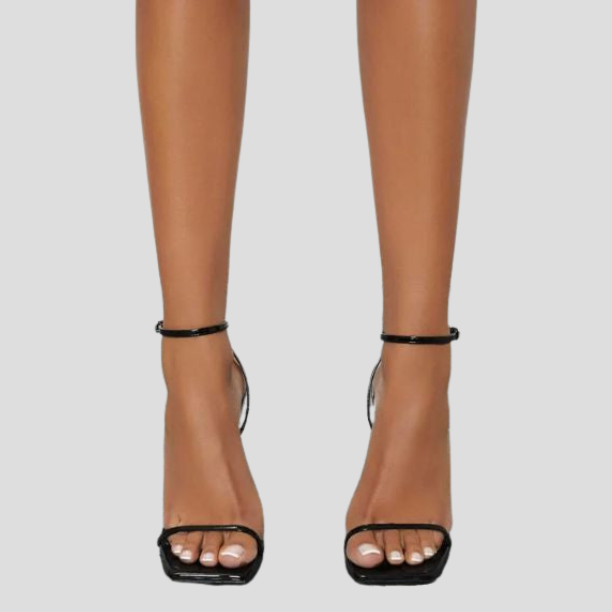 Women's square toe strappy block heel sandals in black, orange, and beige