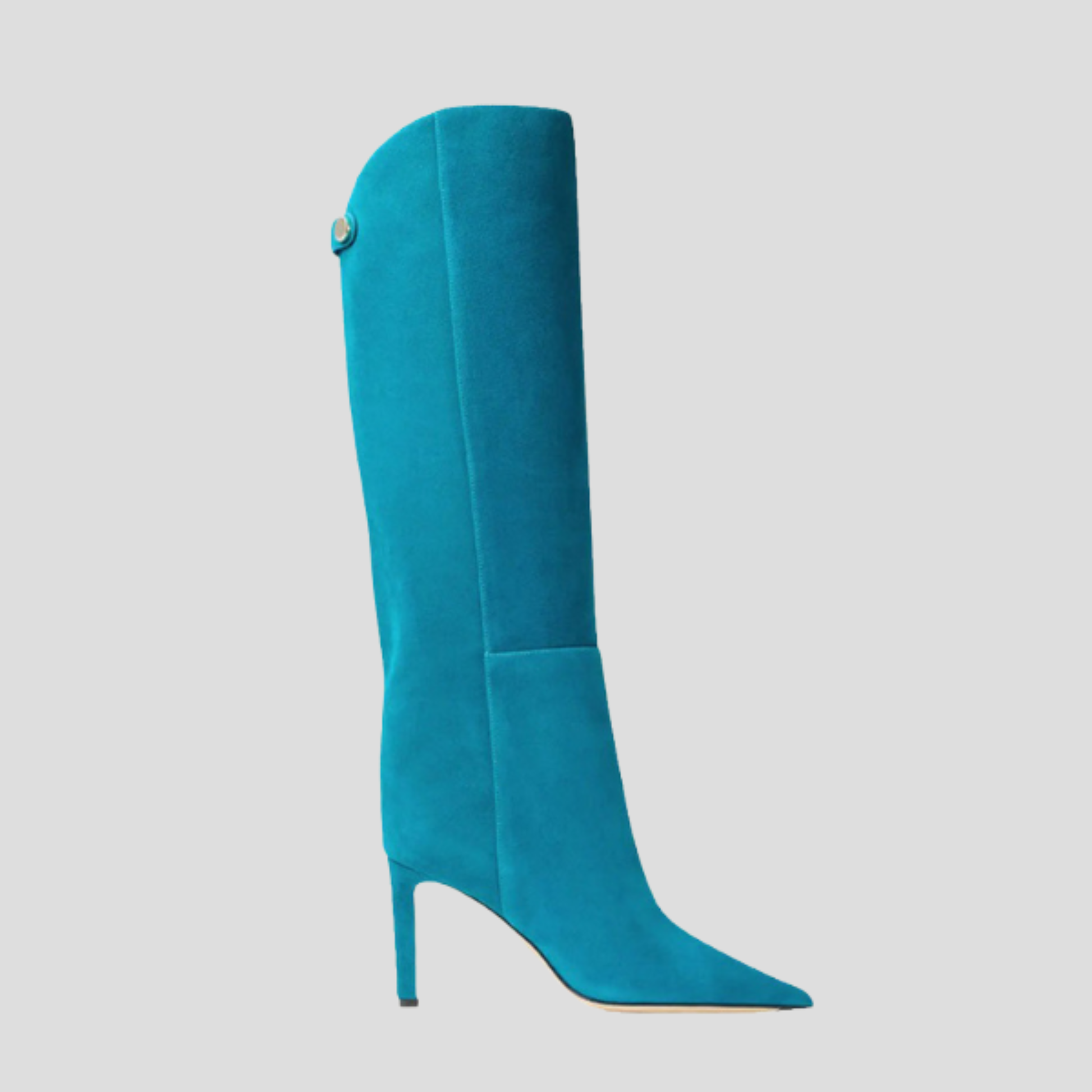 Women's knee-high stiletto heel boots shown in multiple colors