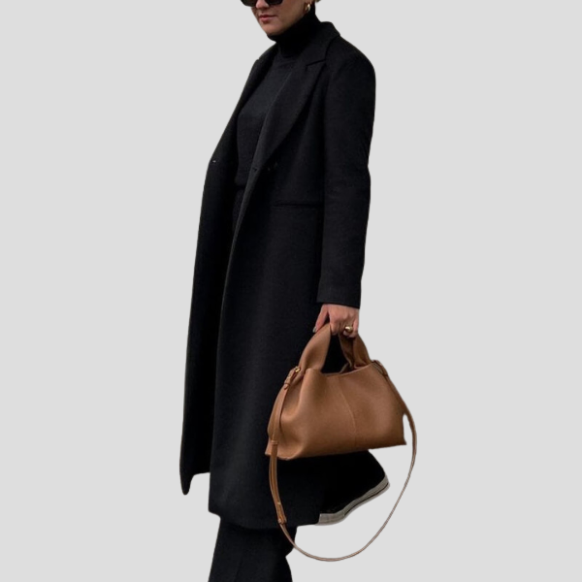Structured tote bag with top handle, shown in black, beige, brown, and white
