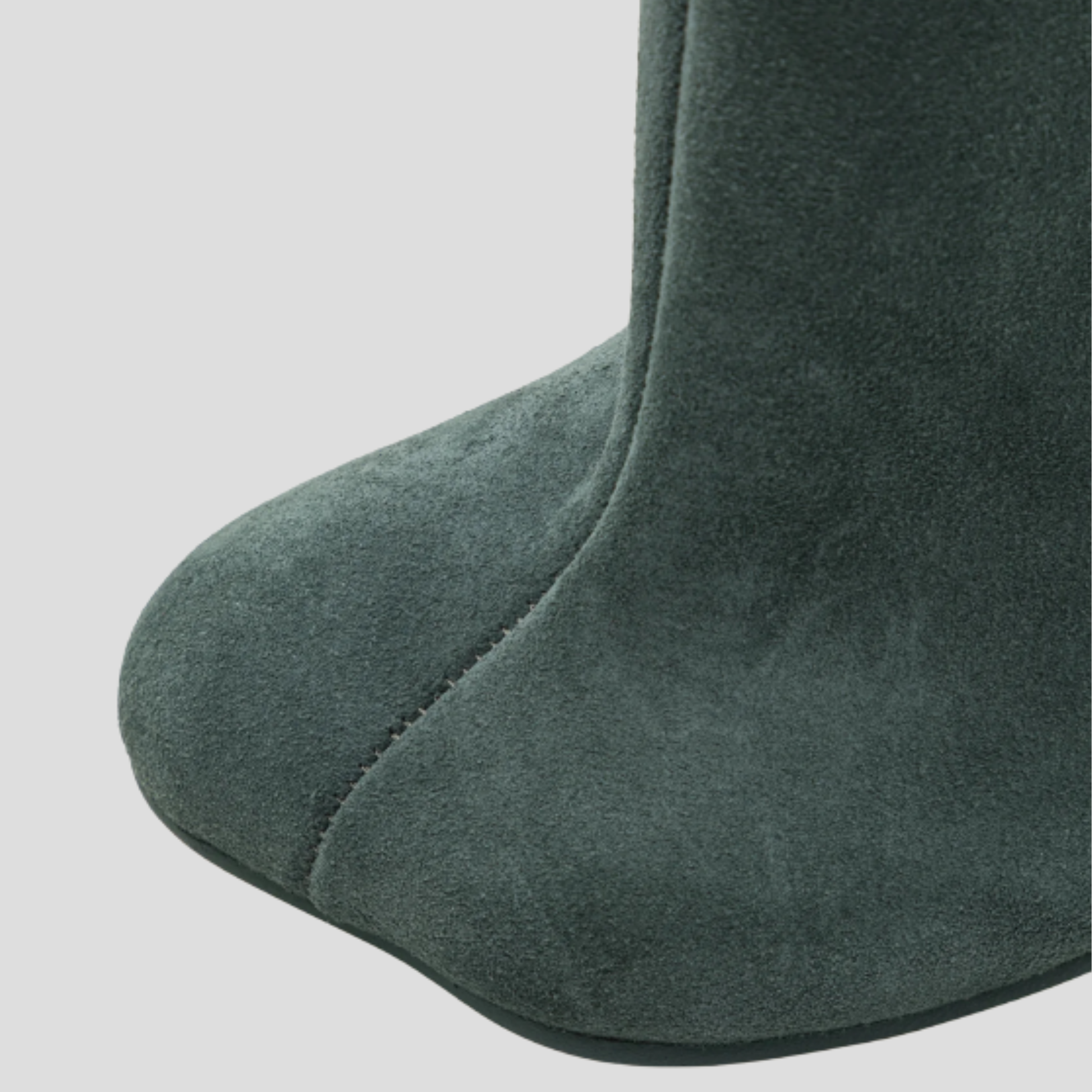 Women's knee-high slim heel boots in beige and olive green