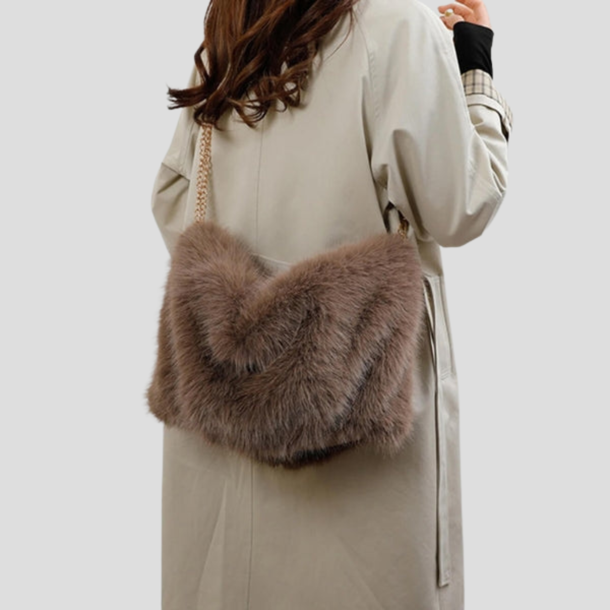 Oversized tote bag with braided handle detail, shown in black, brown, and beige