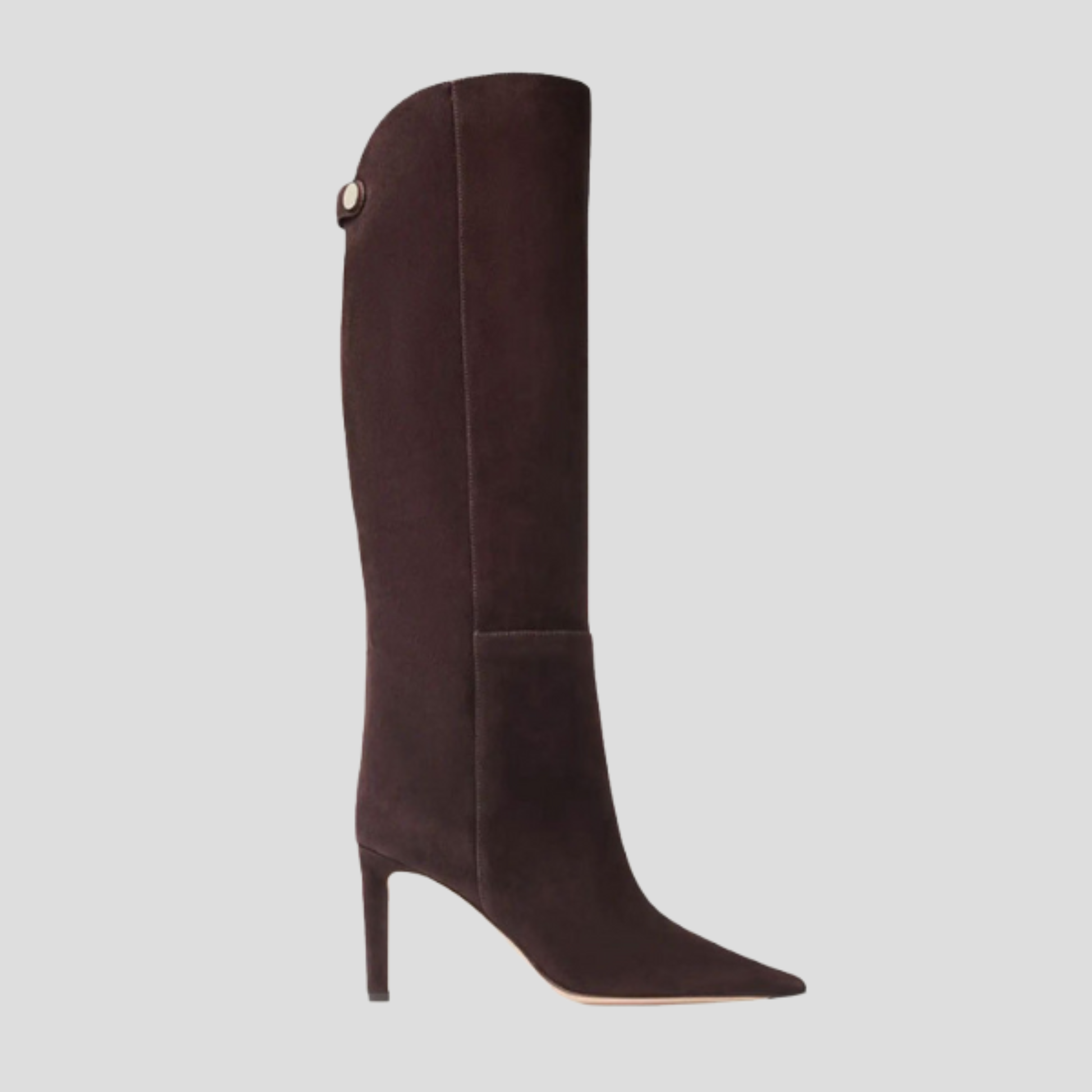 Women's knee-high stiletto heel boots shown in multiple colors