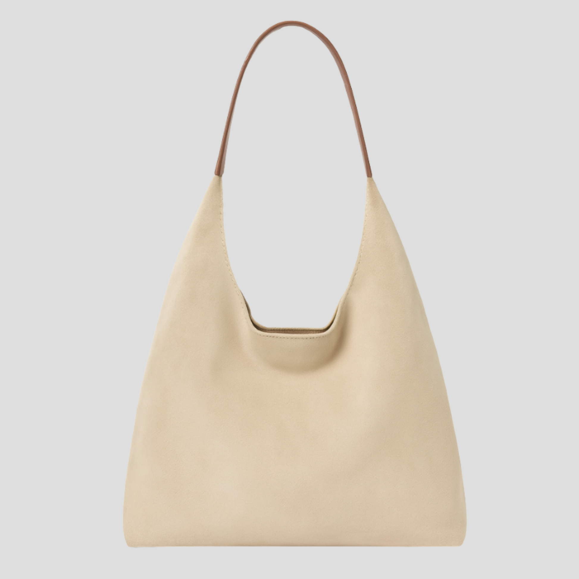 Softly shaped women's shoulder bag with rounded design and clean minimal silhouette