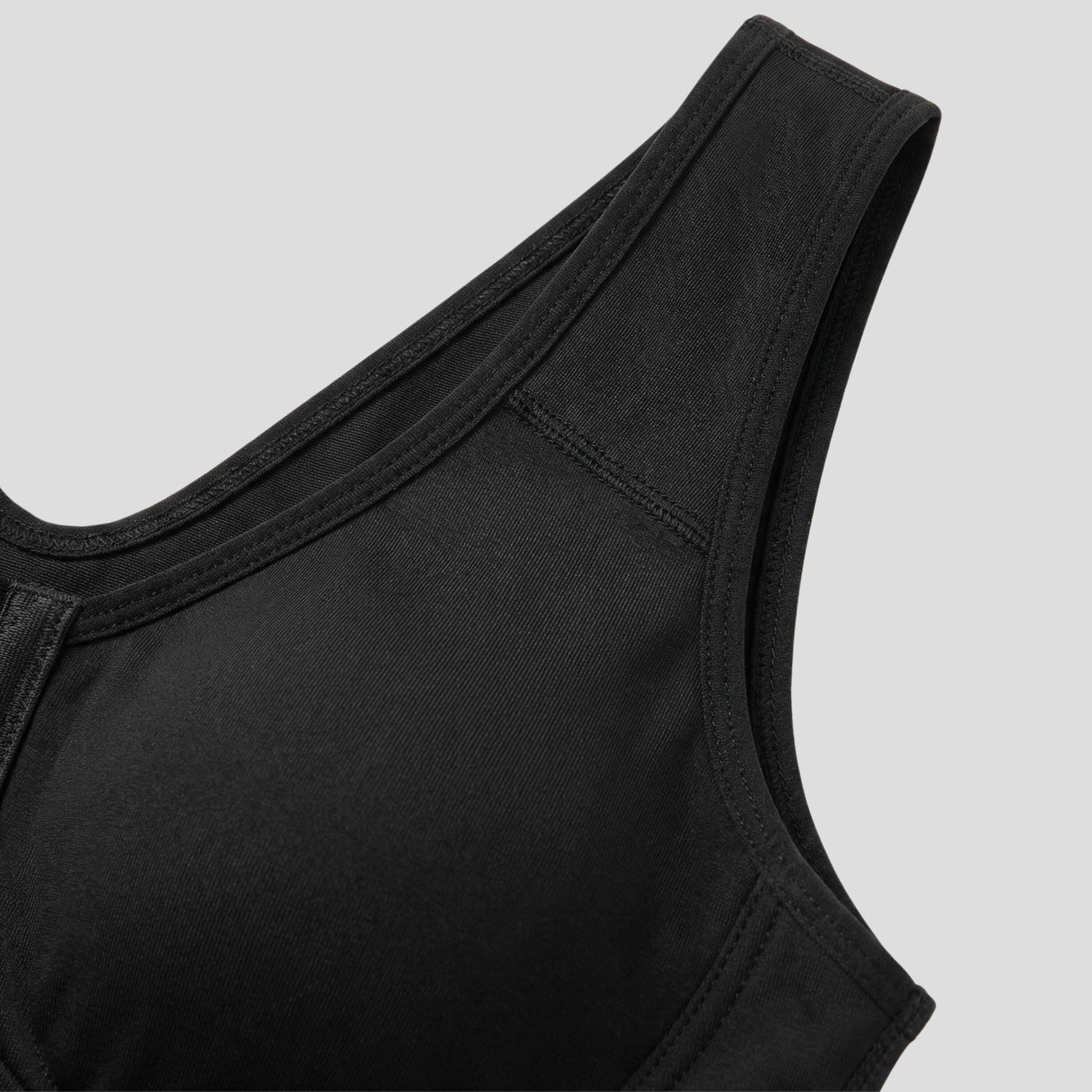 Women's full-length sculpting bodysuit with hook-front closure in black and beige