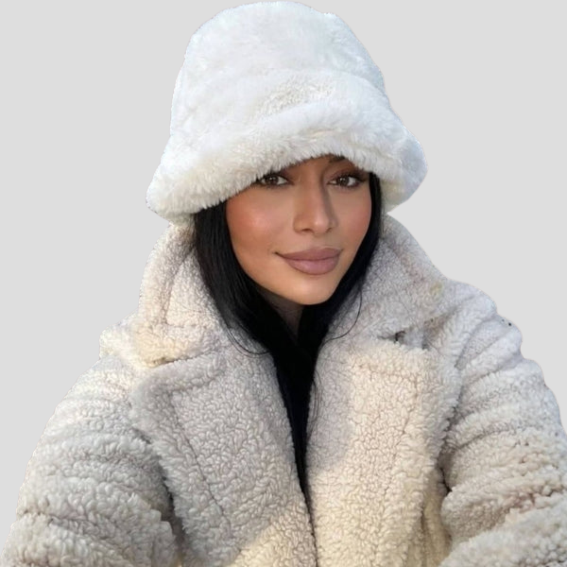 Women's bucket hat with rounded crown and contoured brim, shown in neutral colorways