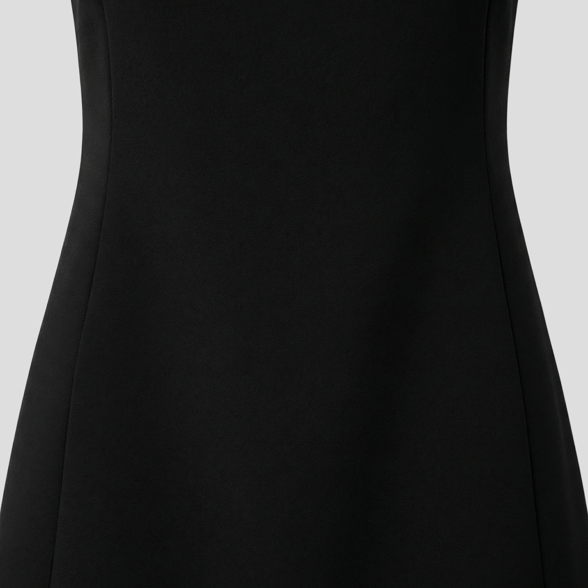 Black bow strap mini dress with A-line silhouette for evening wear