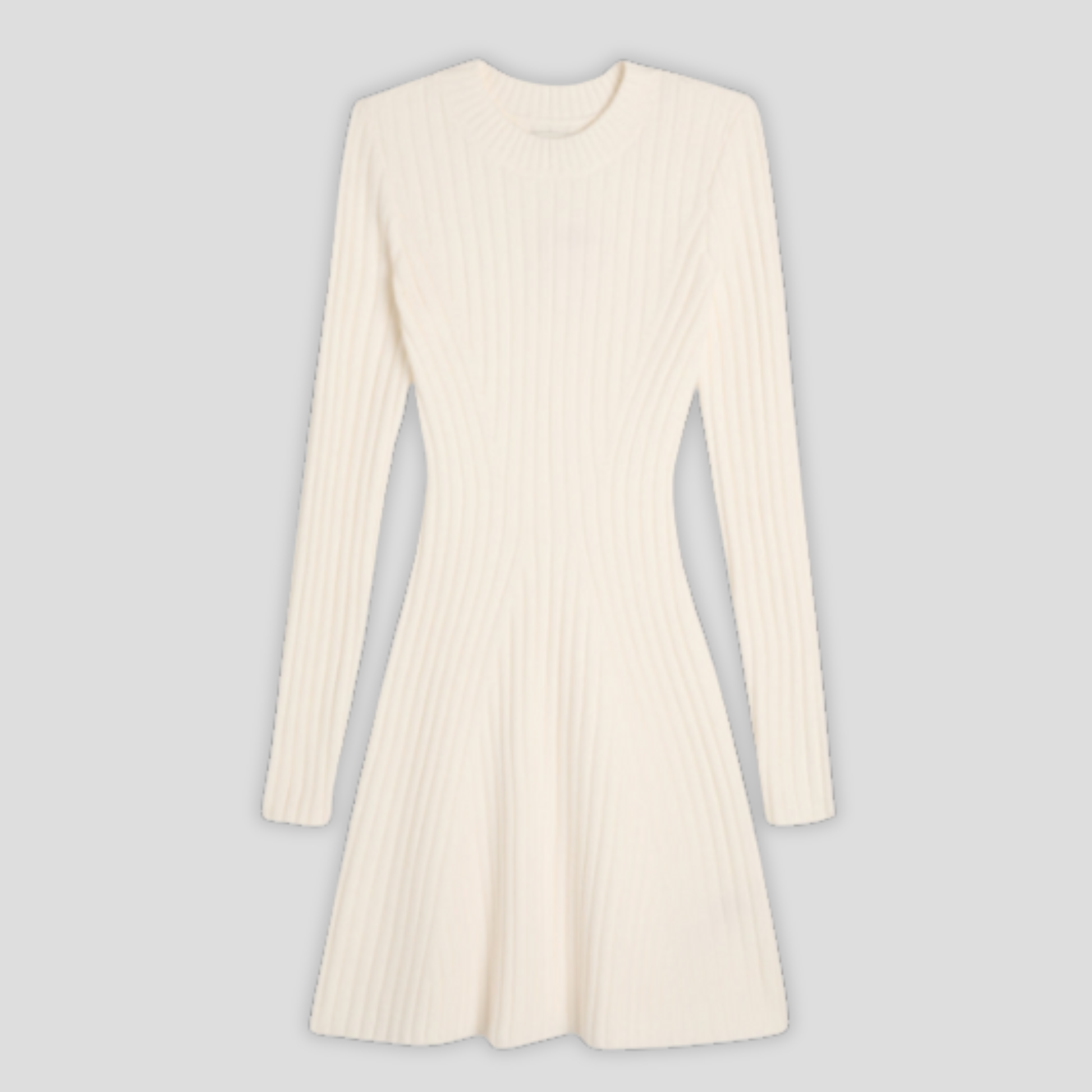 Women's ribbed fit-and-flare mini dress in black and white