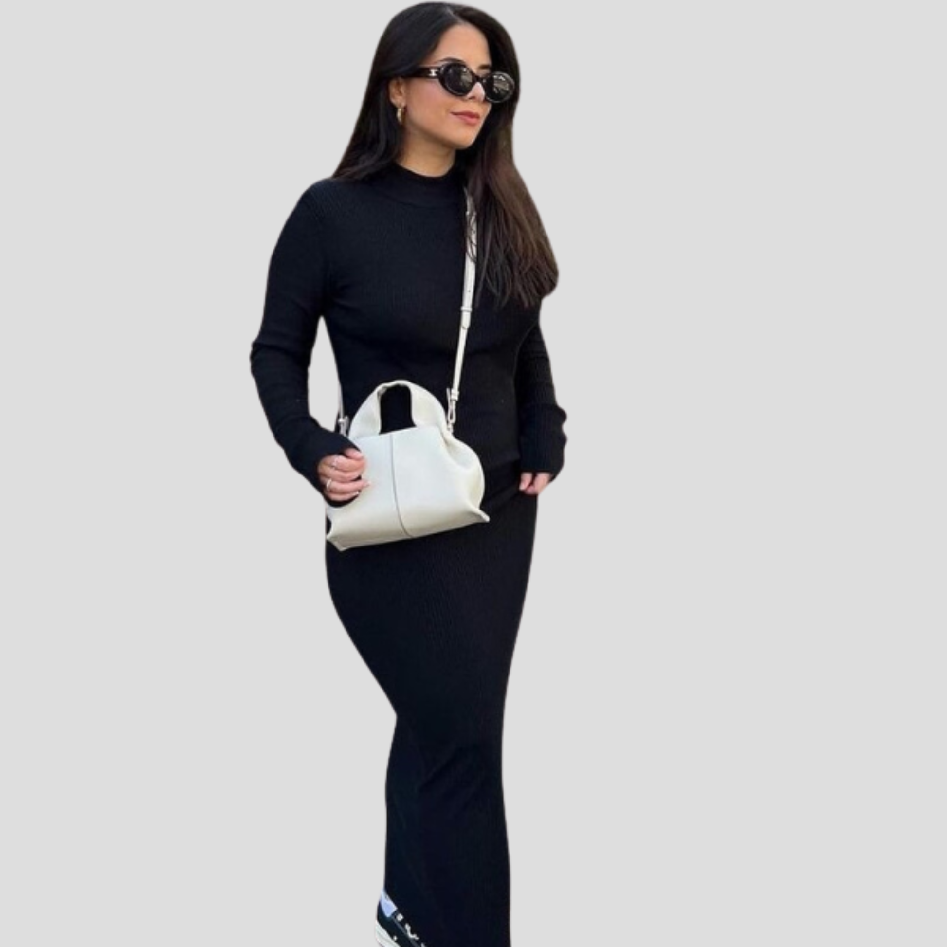 Structured tote bag with top handle, shown in black, beige, brown, and white