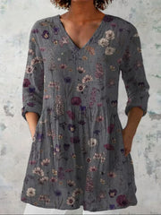 Emma | Floral Art Print V-Neck Shirt