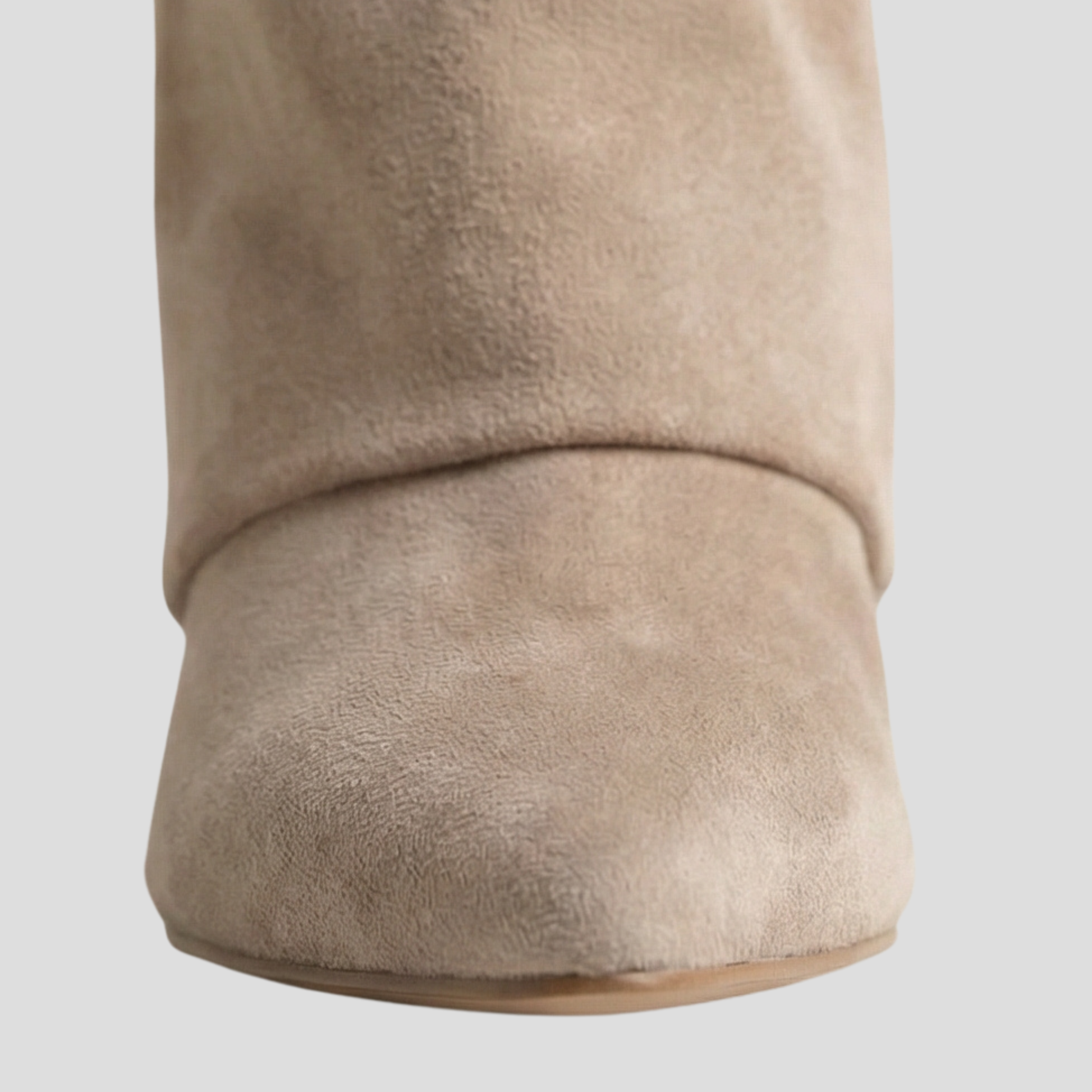 Women's knee-high boots with flared shaft in beige, black, and brown