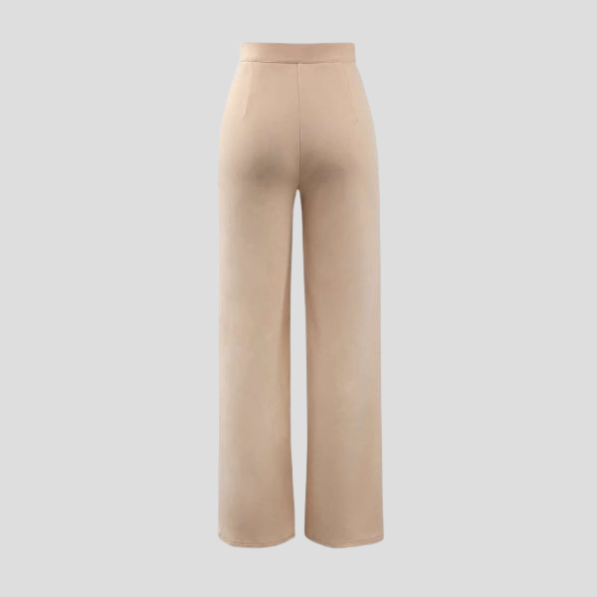 High-waist straight-leg women's trousers in beige, black, and brown for formal wear