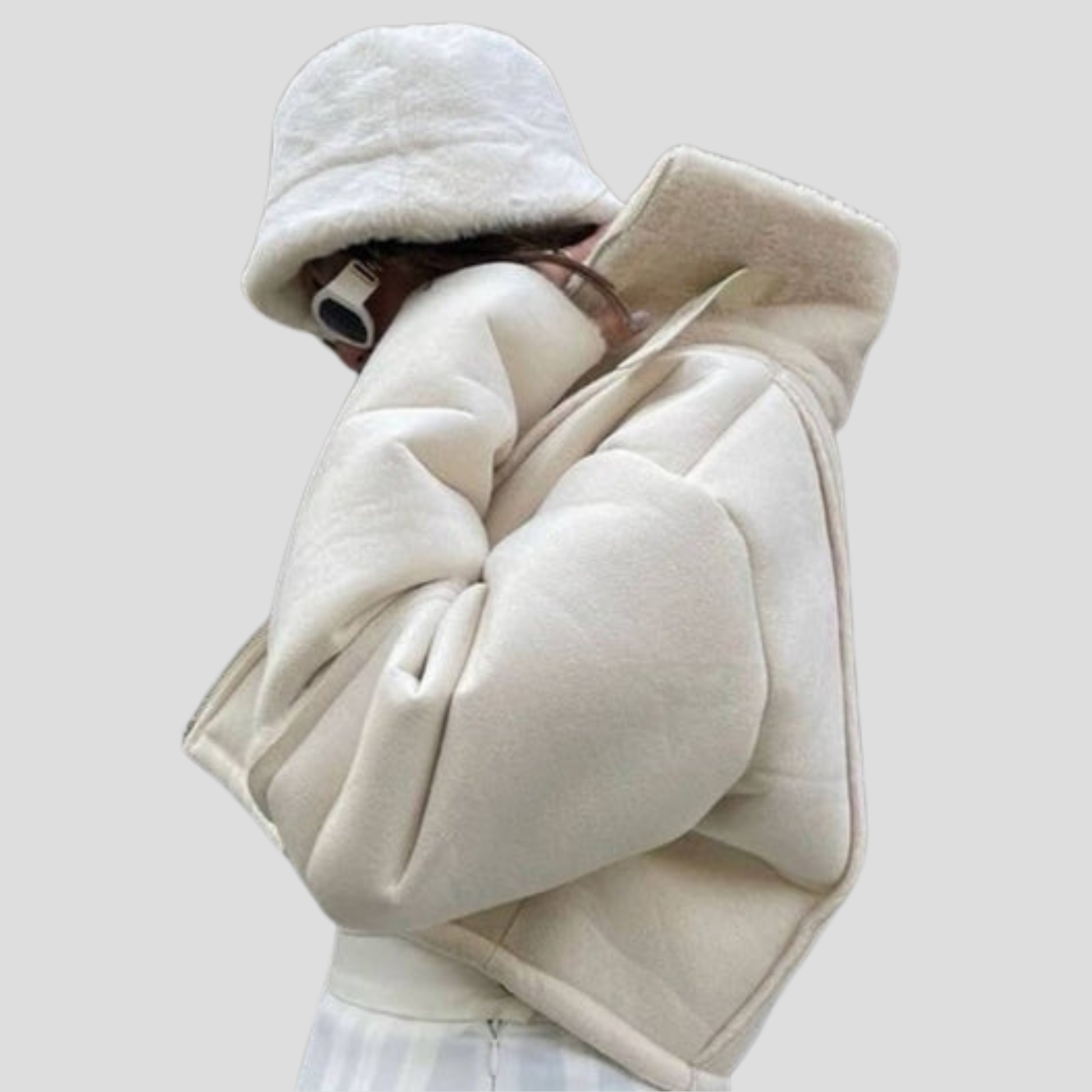 Women's bucket hat with rounded crown and contoured brim, shown in neutral colorways