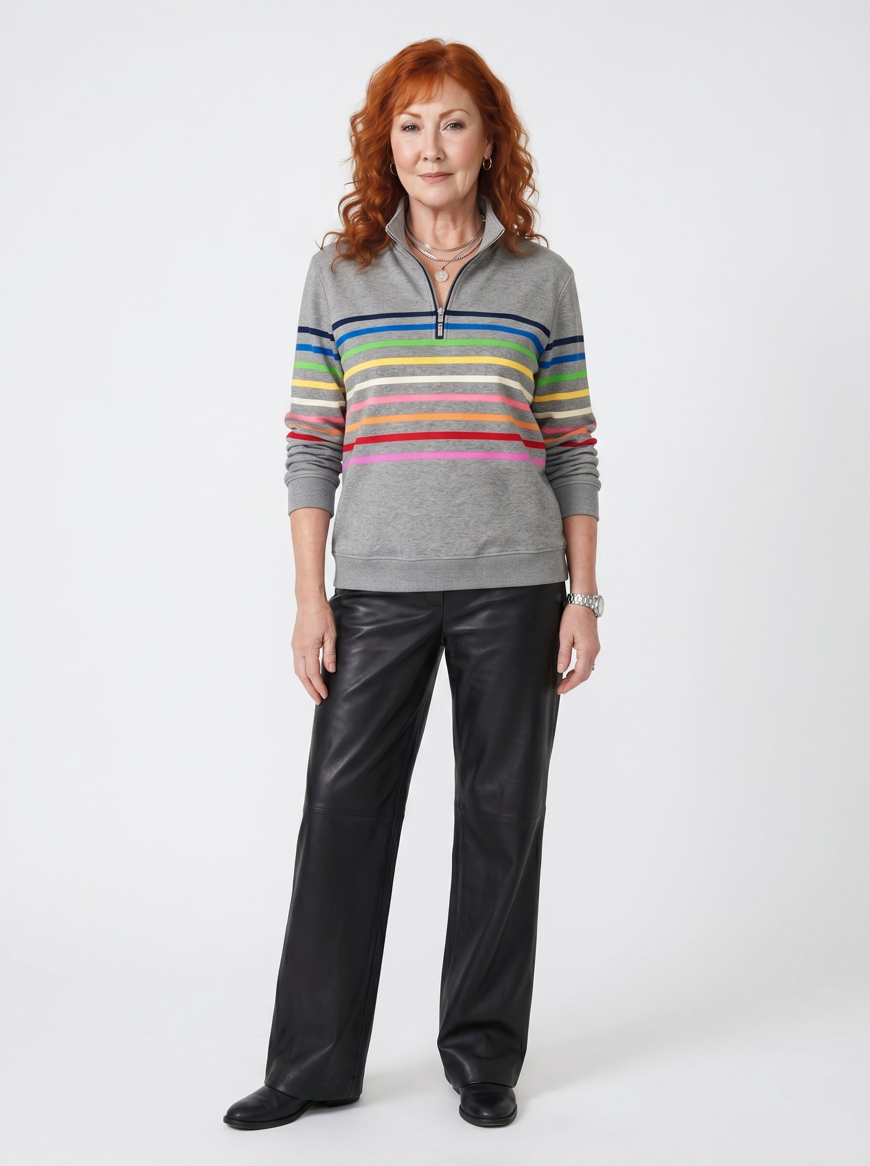 AOIFE | STRIPED ZIP-NECK EVERYDAY JUMPER