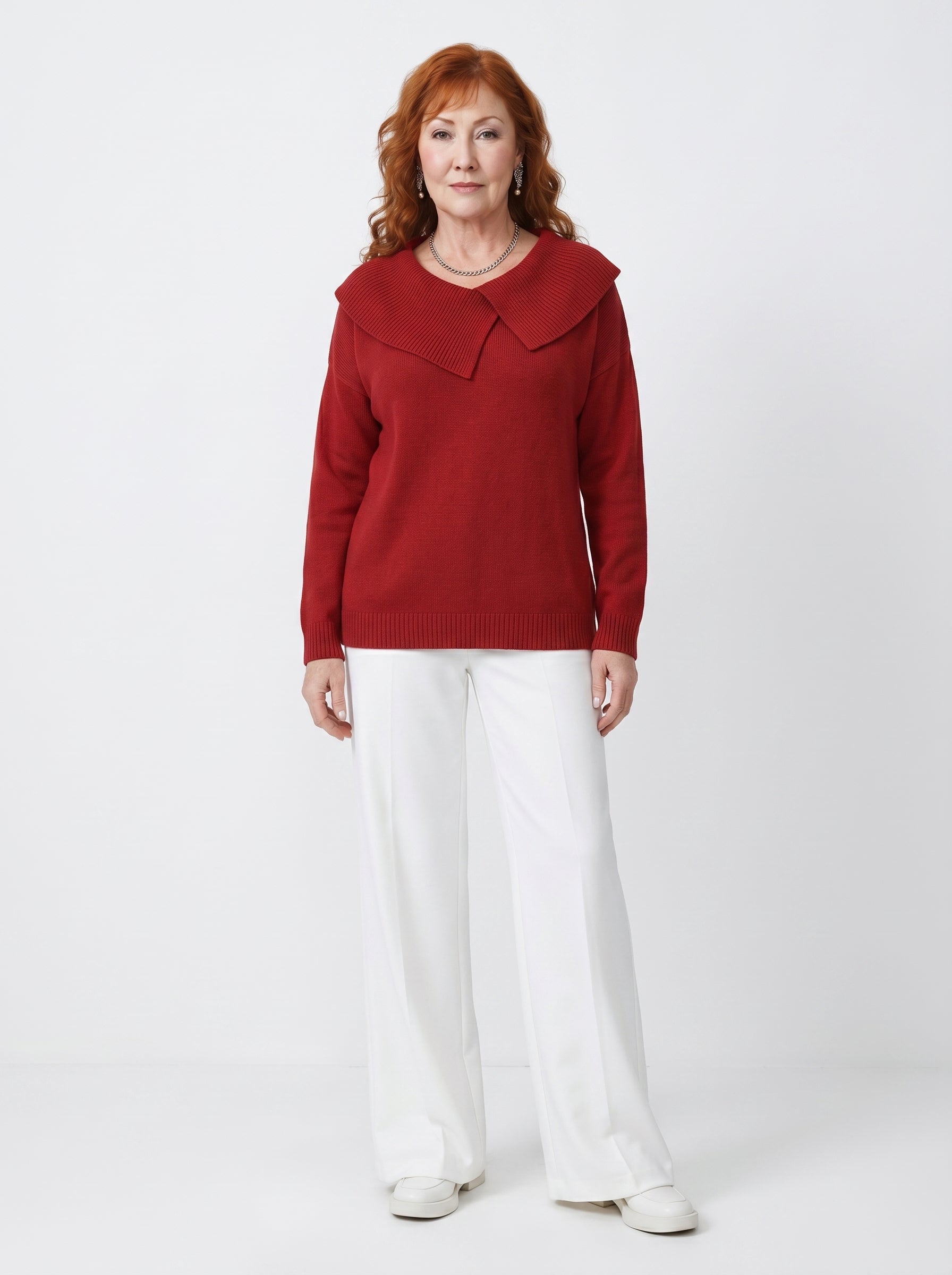 DAMHNAIT | SOFT COLLAR KNIT PULLOVER