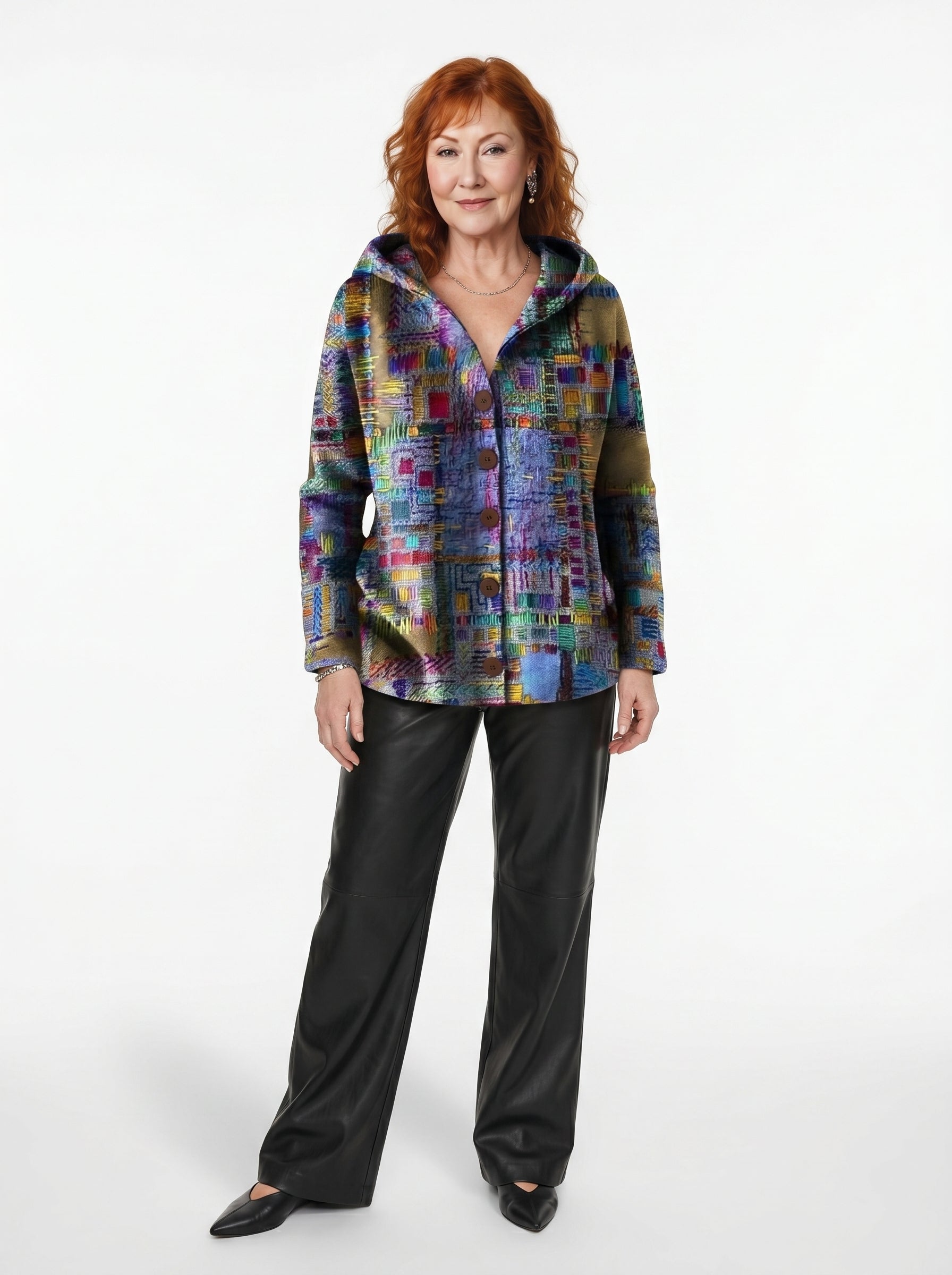 KEAVY | ELEGANT PRINTED BUTTON CARDIGAN