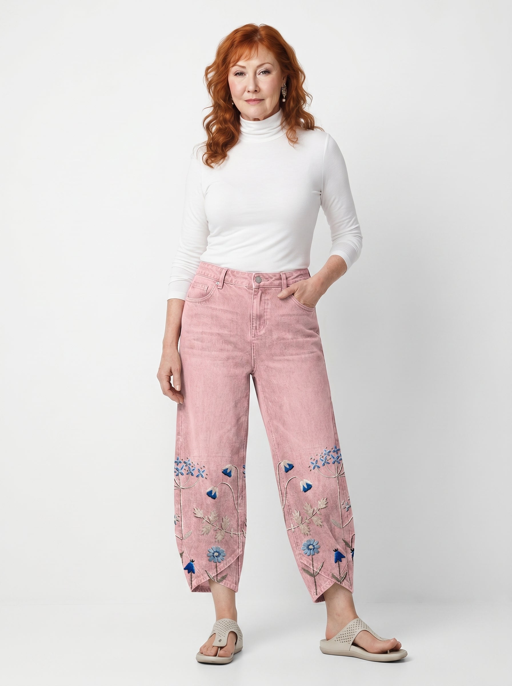 FÍODHNA | EMBROIDERED RELAXED ARTISAN TROUSERS