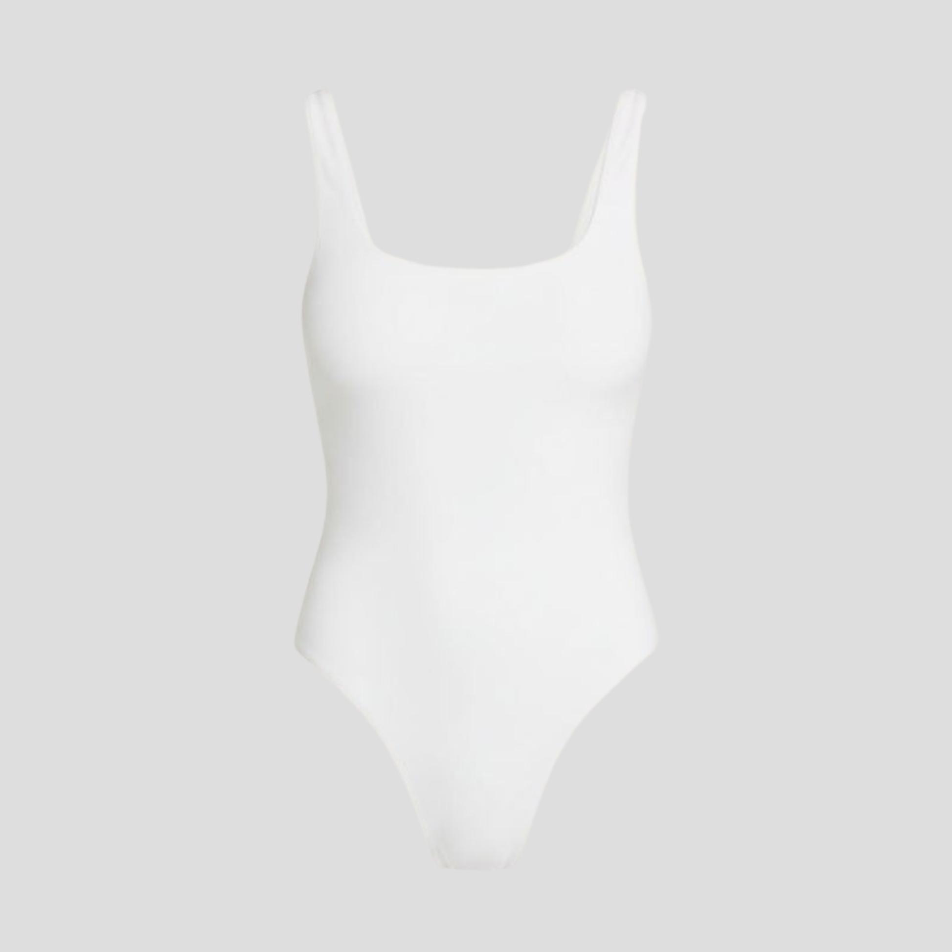 Women's scoop neck one-piece swimsuit with open-back detail in black