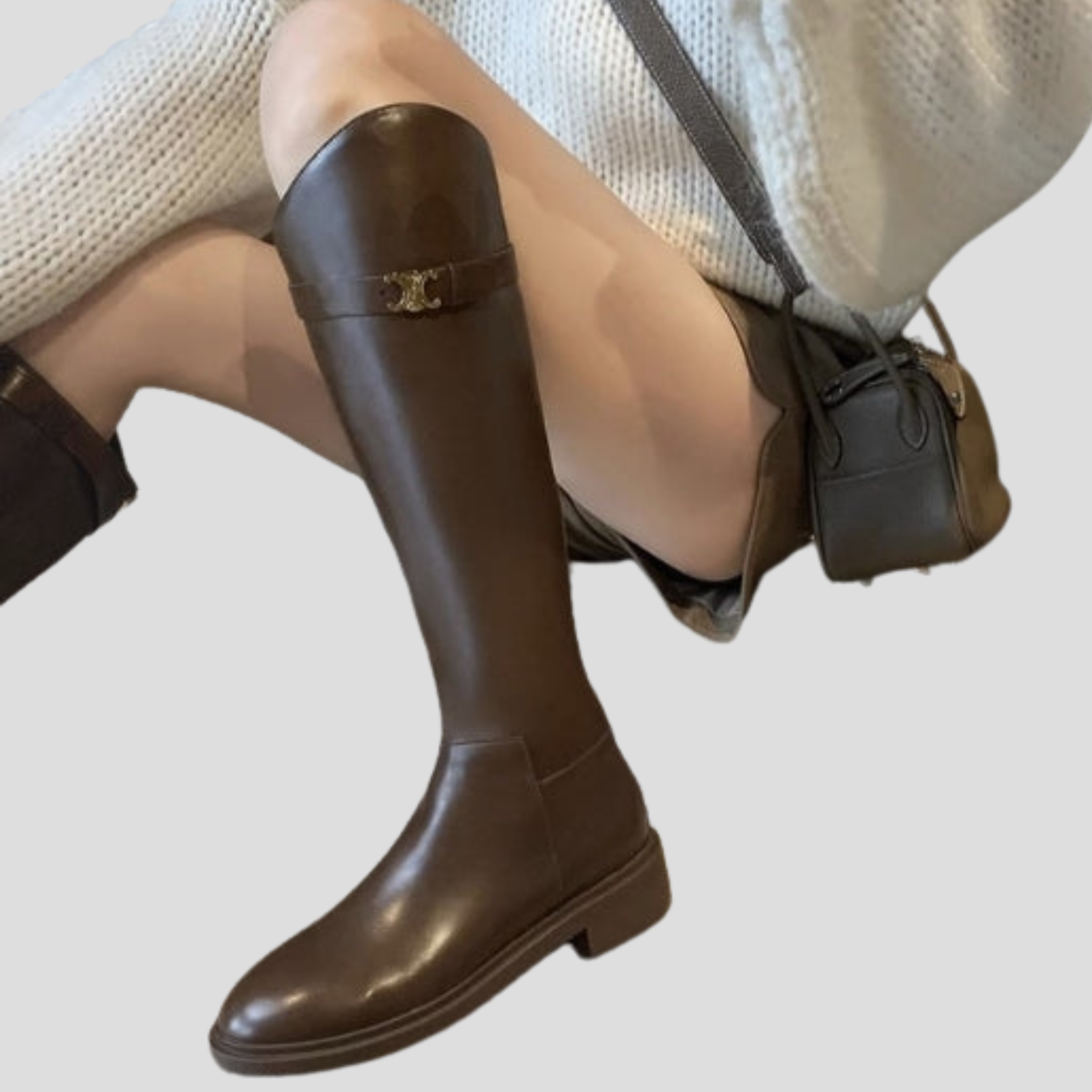 Women's tall structured shaft boots with clean vertical profile in black and brown