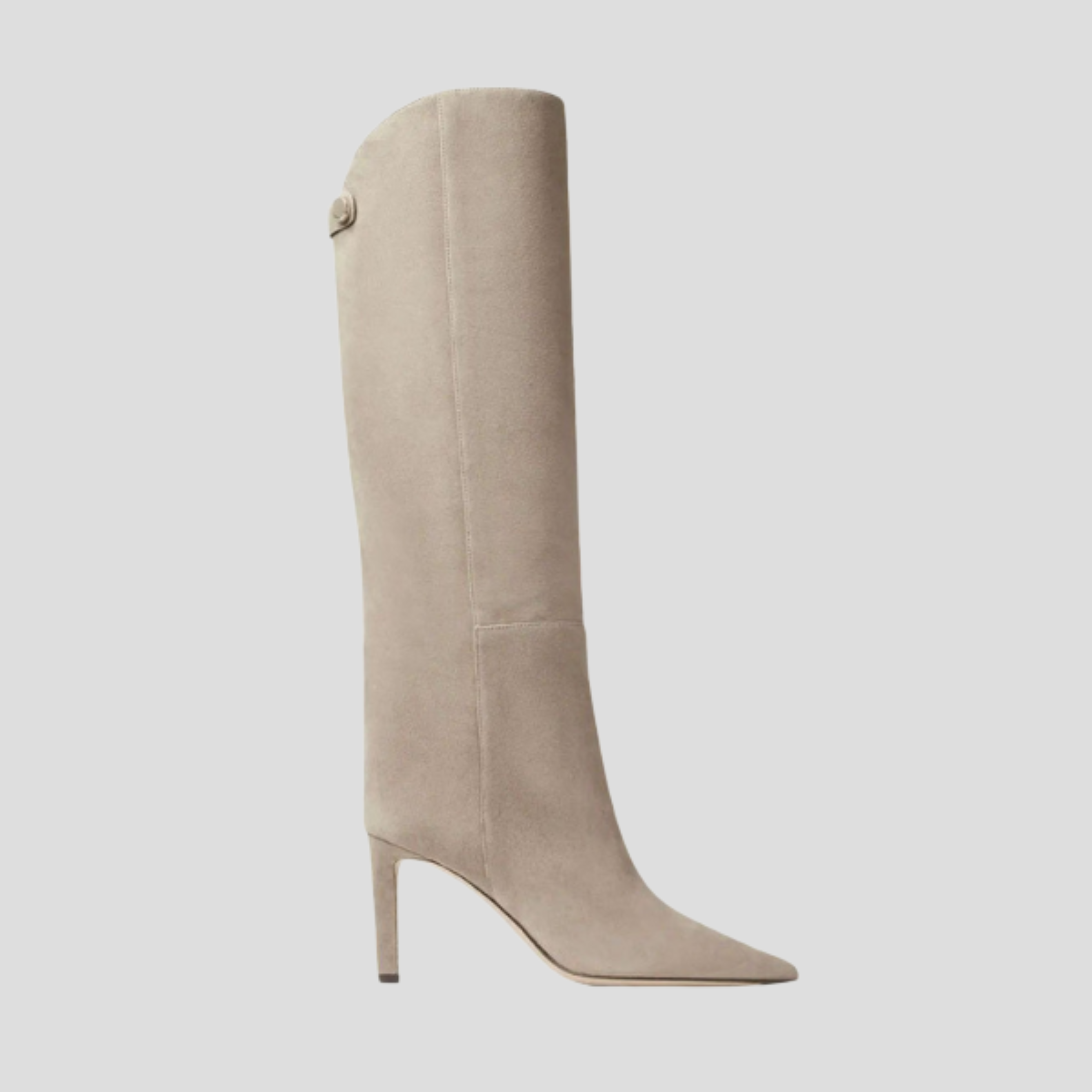 Women's knee-high stiletto heel boots shown in multiple colors