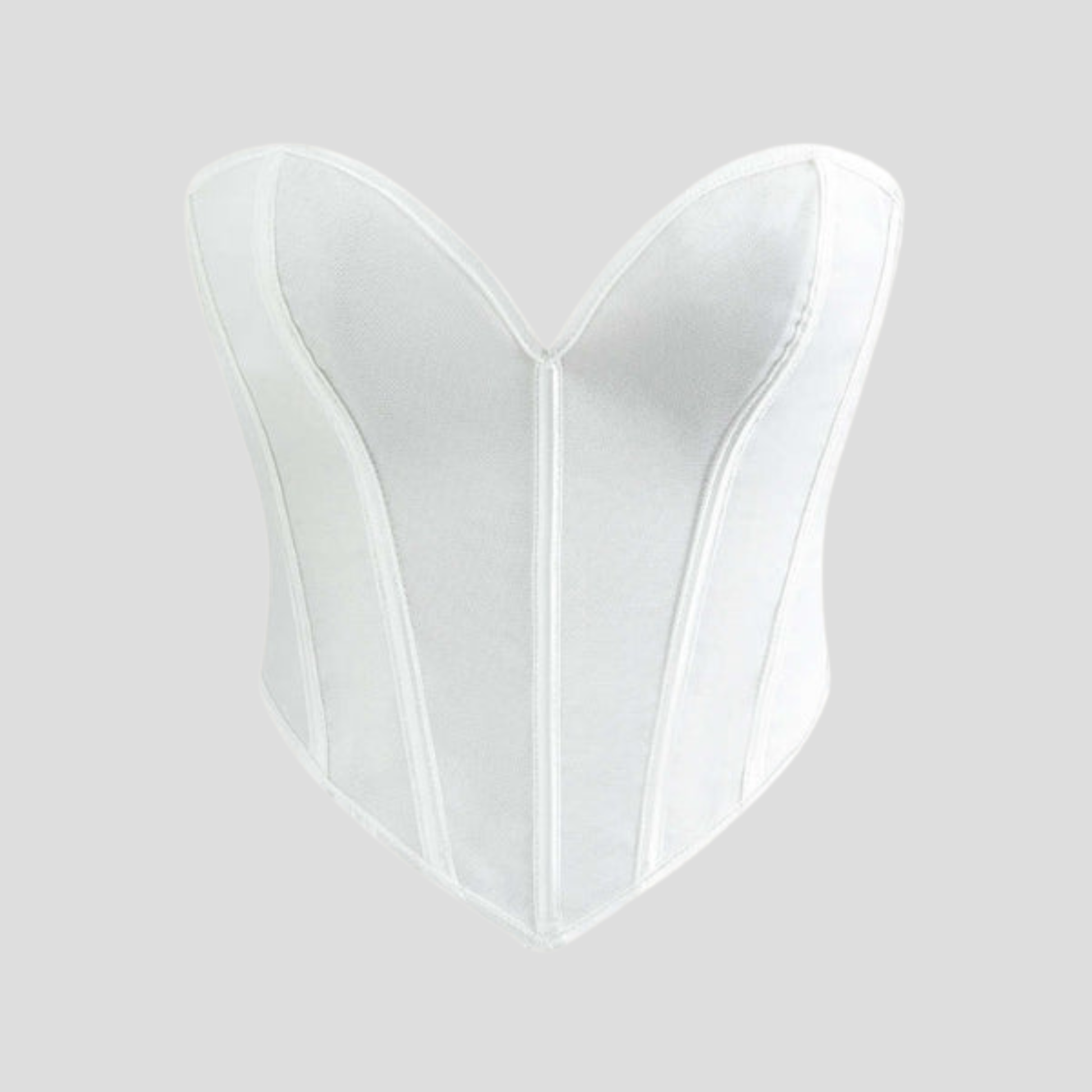 Women's sweetheart neckline corset top with lace-up back in black and white