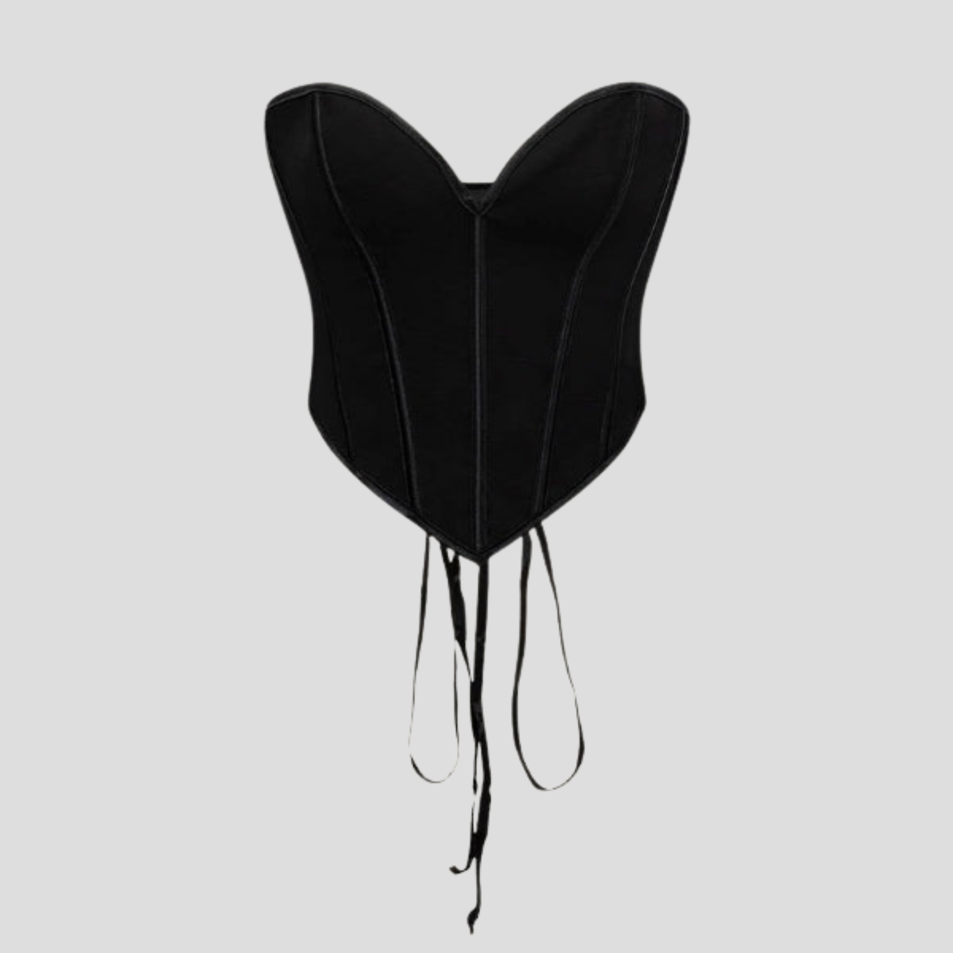 Women's sweetheart neckline corset top with lace-up back in black and white