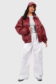 Faye  - Oversized Leather Jacket