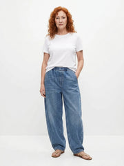 CLÍODHNA | RELAXED ELASTIC WAIST DENIM TROUSERS